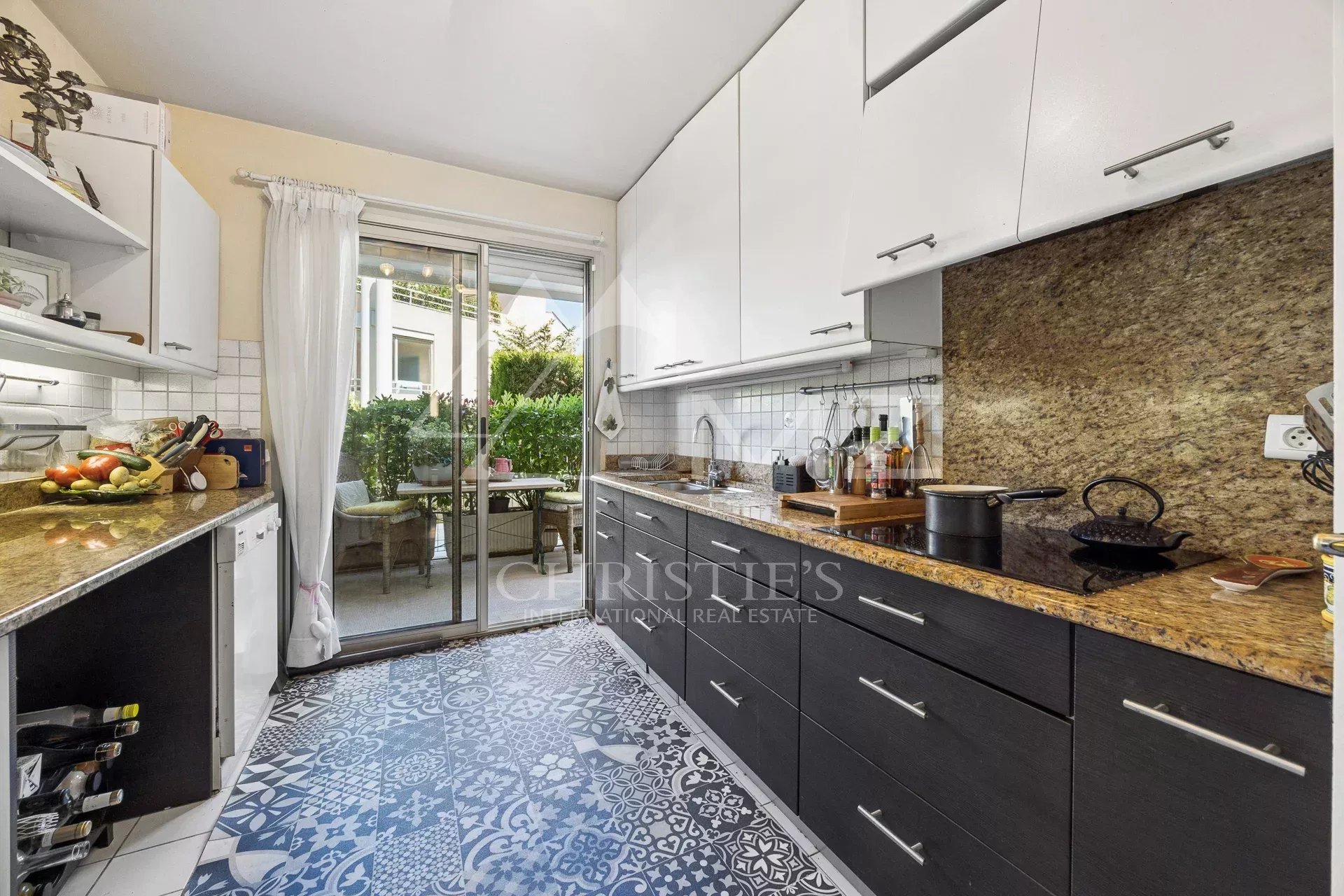 Stunning views from this elevated garden-level flat