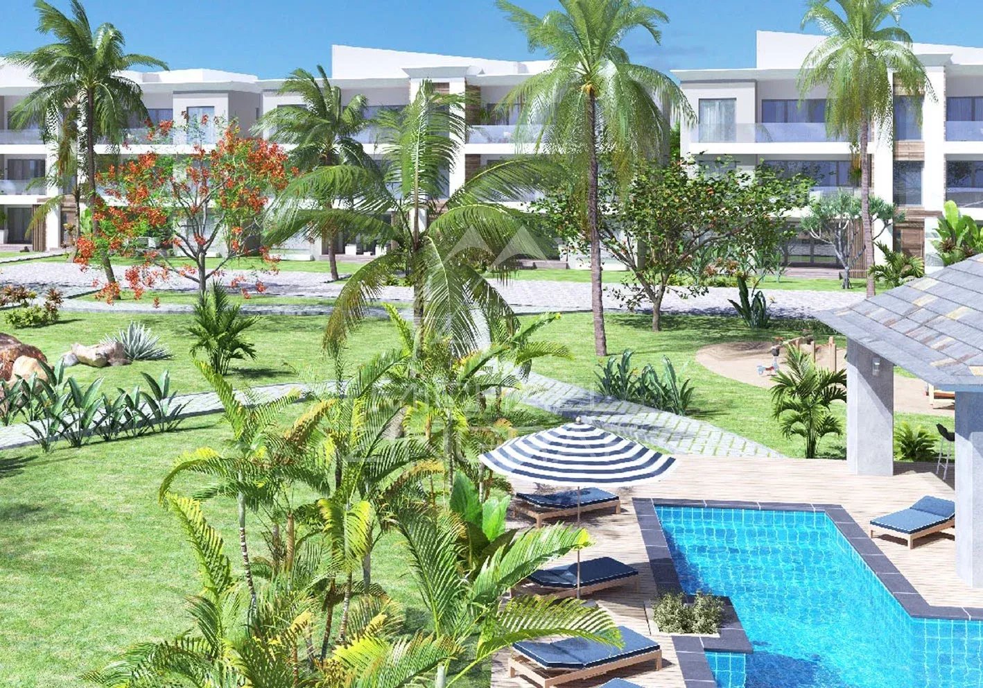 Élégant Appartement avec Vue sur les Jardins et la Piscine – Grand Baie