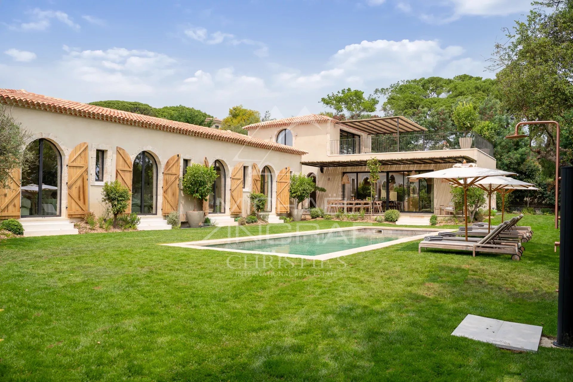 black chair and white table