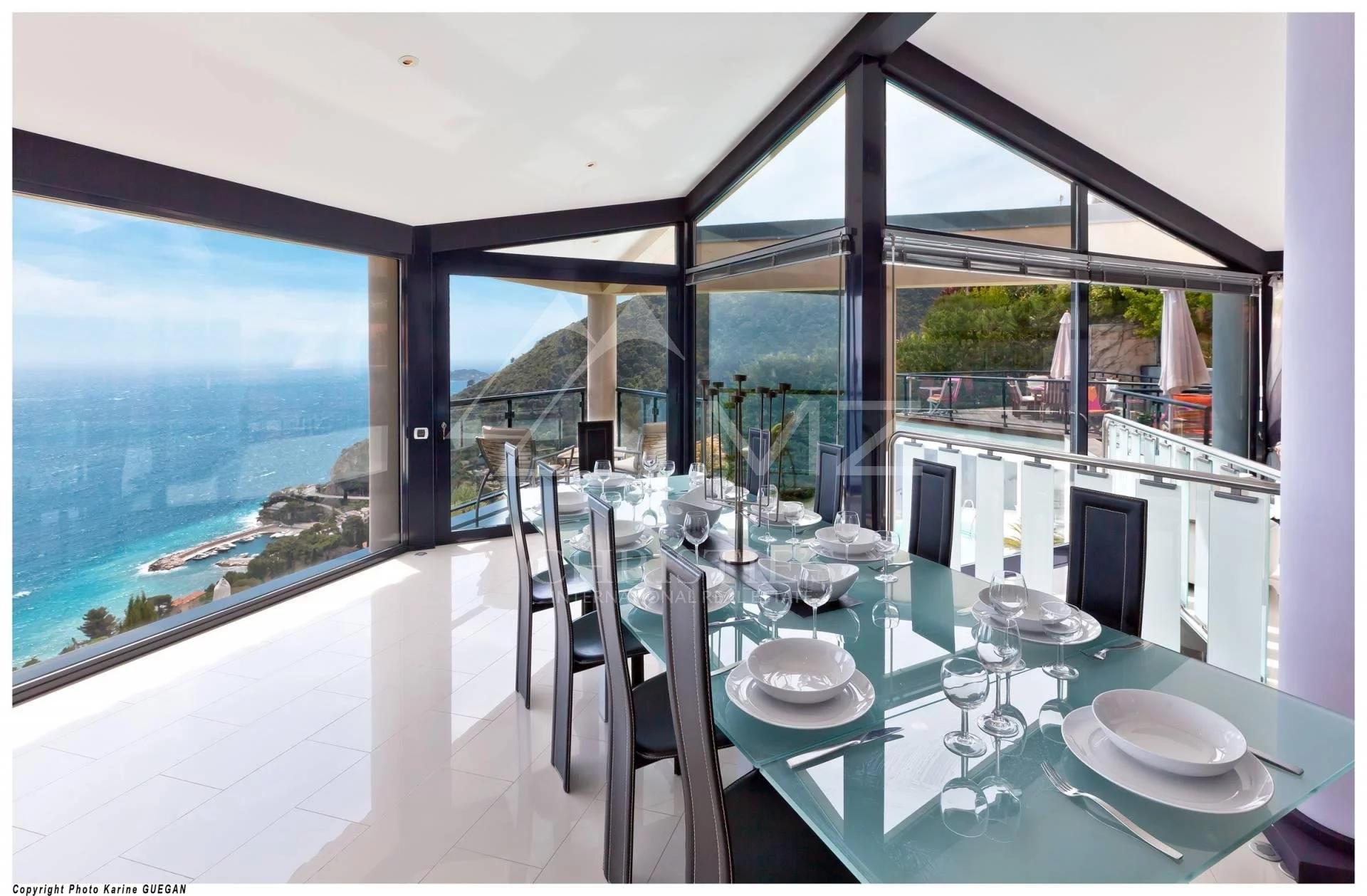 Eze - Splendid contemporary panoramic sea view villa