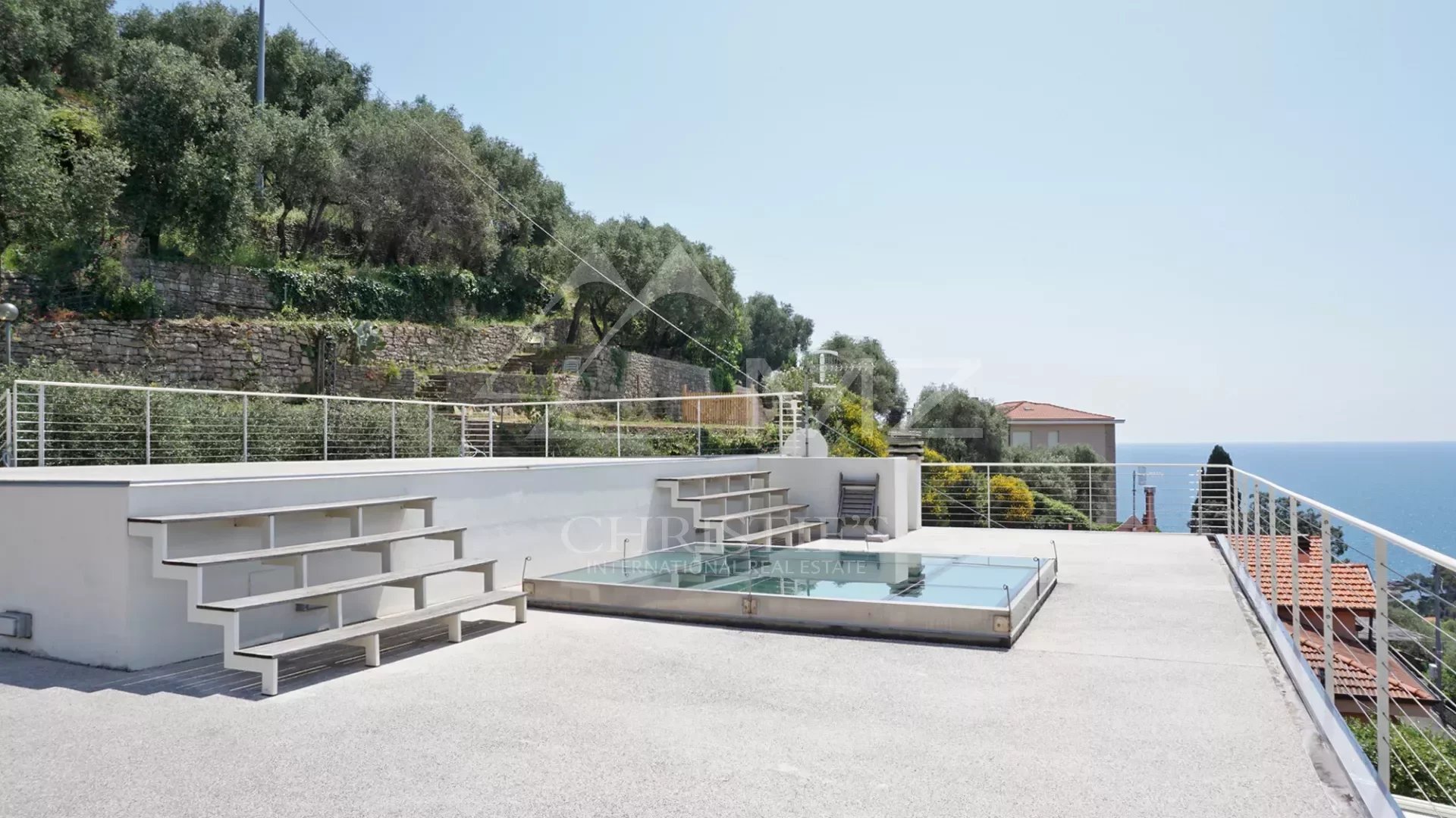 Elegant modern villa with large windows and sea view over the Gulf of Poets in Fiascherino, Lerici
