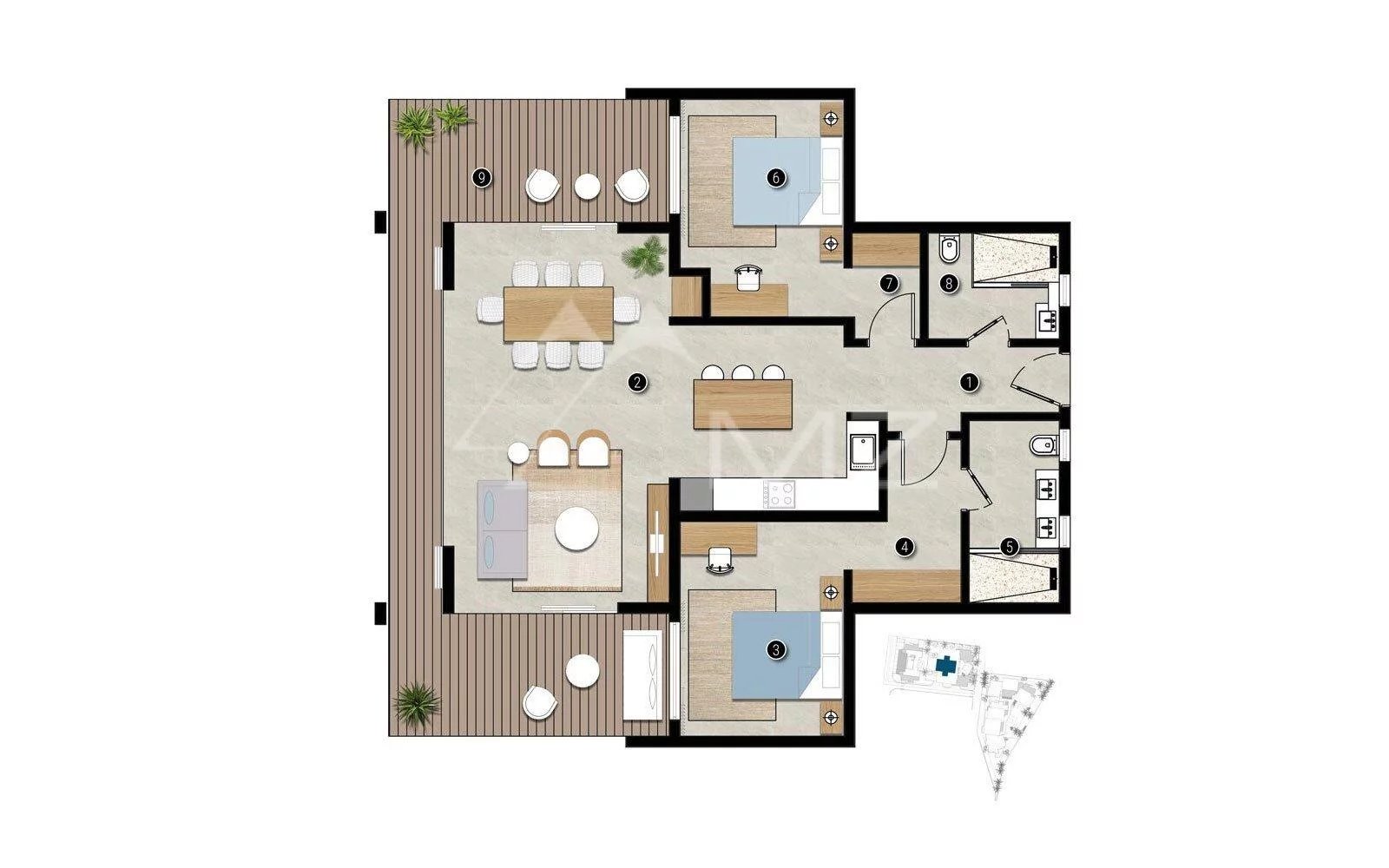 2 bedrooms apartment - Groundfloor - Tamarin