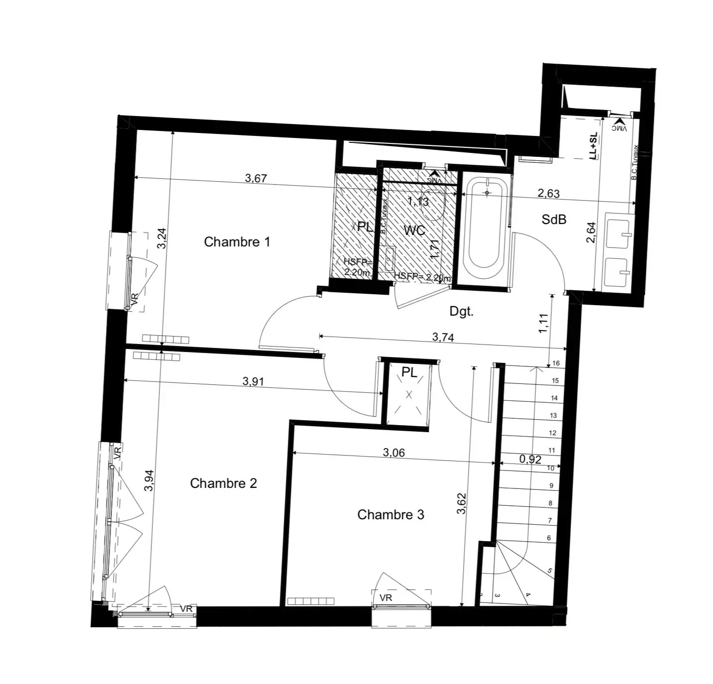 Zum Verkauf - Neubau - 3-Zimmer-Duplex - Suresnes (92)