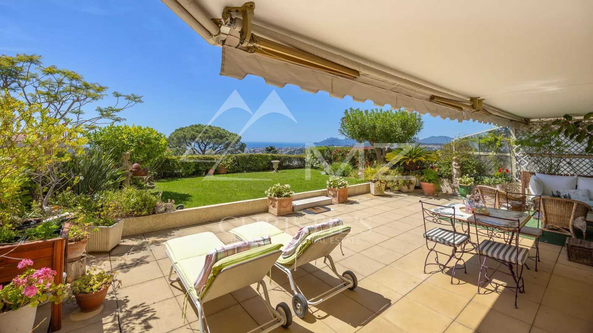 Stunning views from this elevated garden-level flat