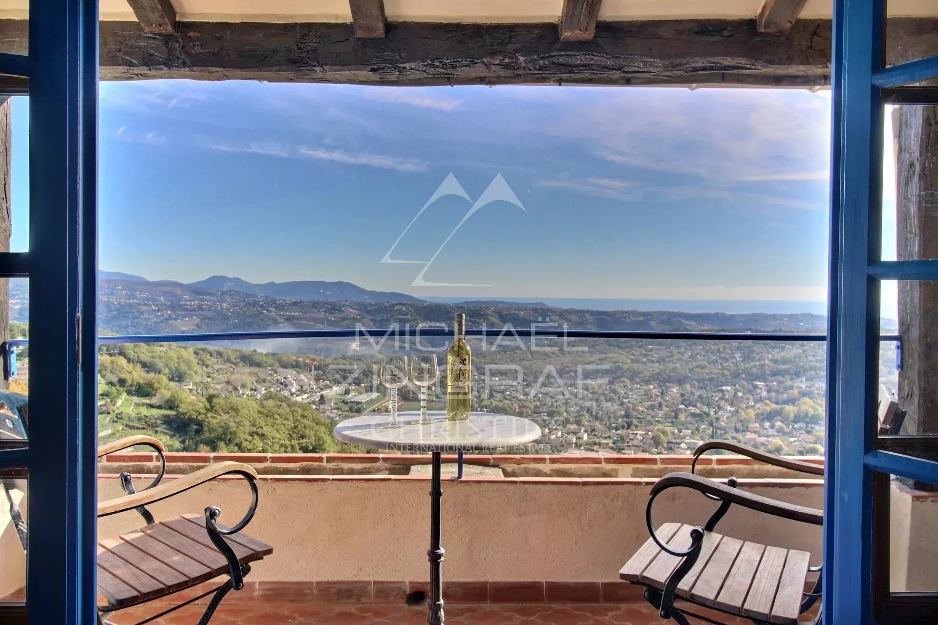black chair and white table