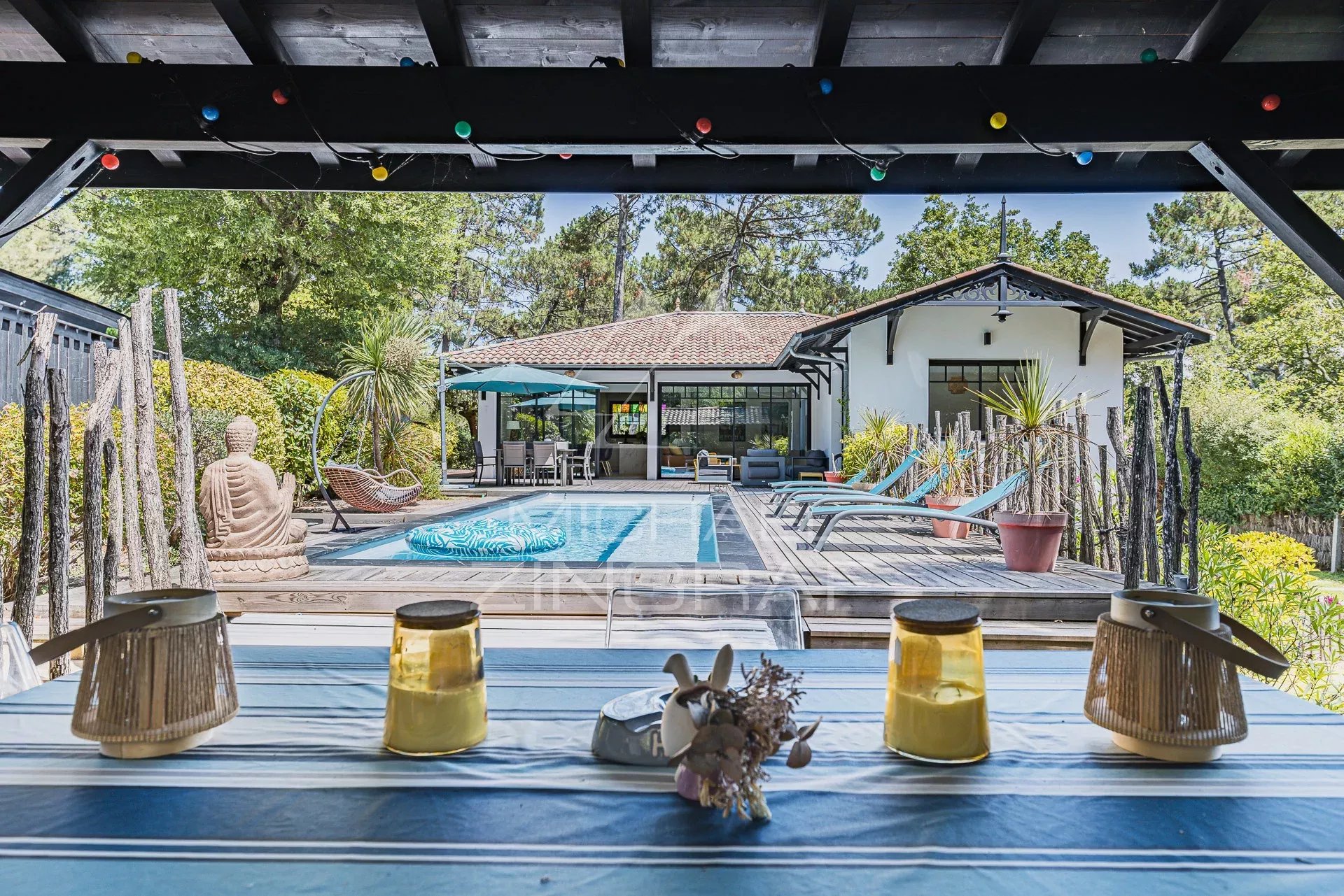 Plage à pieds - Villa 4 ch avec piscine