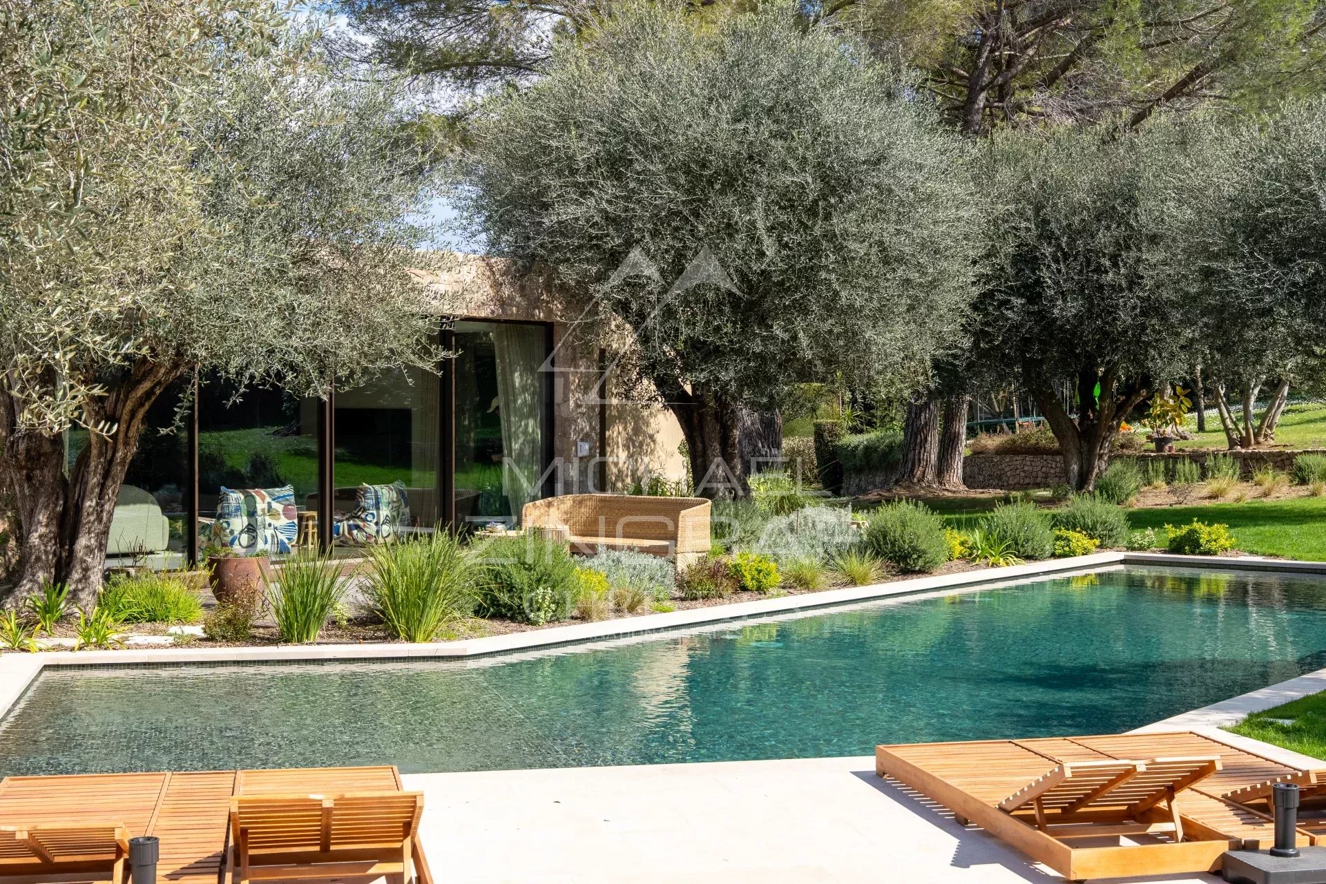 black chair and white table
