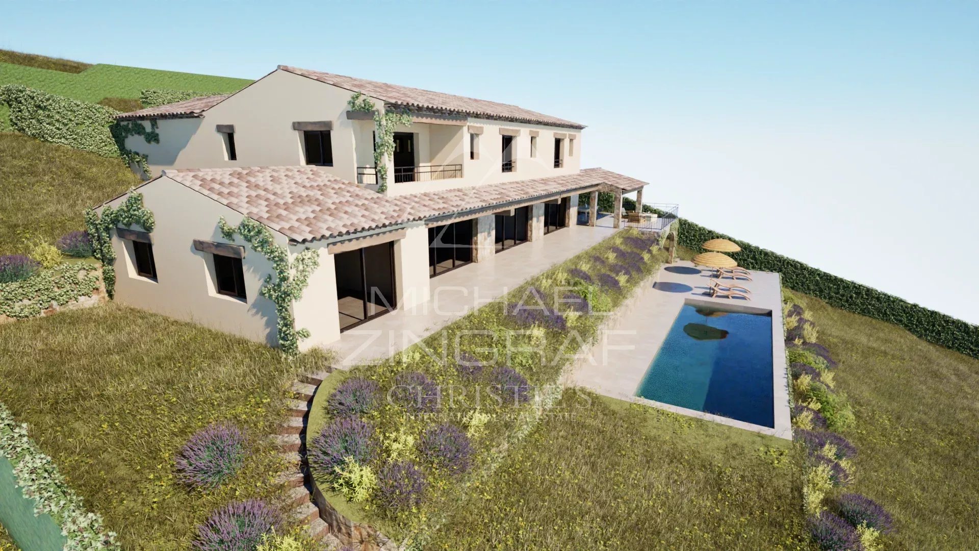 Baugrundstück mit Panoramameerblick, in der Nähe des Dorfes Tourrettes-sur-Loup