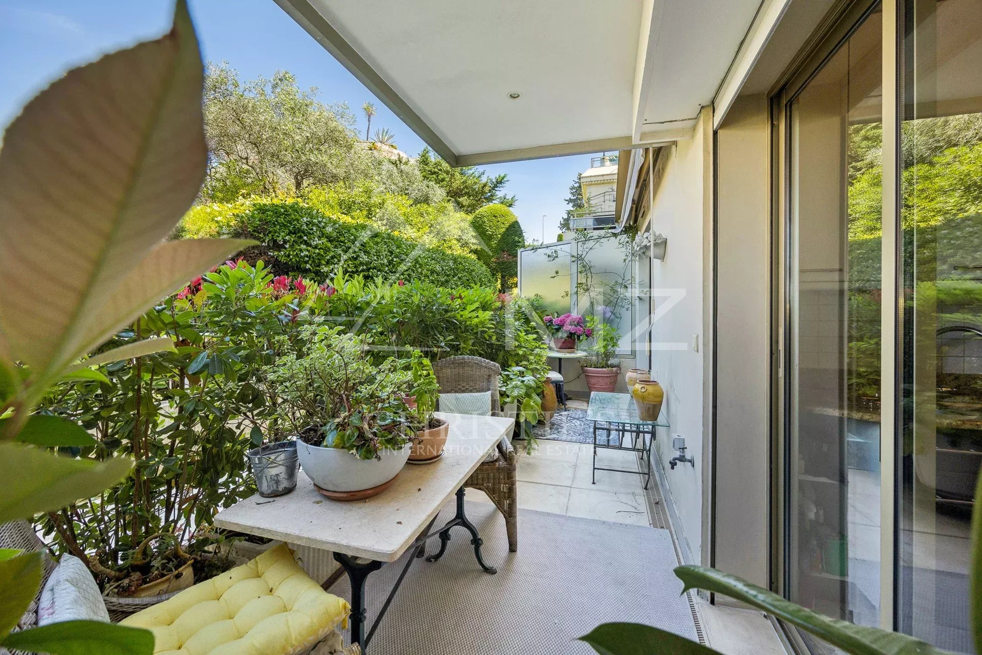 Stunning views from this elevated garden-level flat