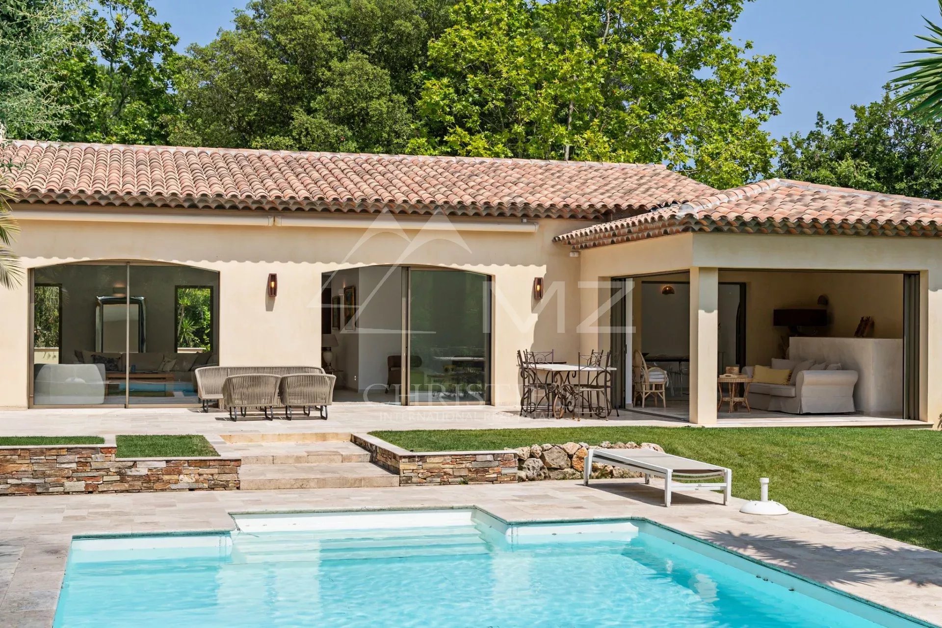 black chair and white table