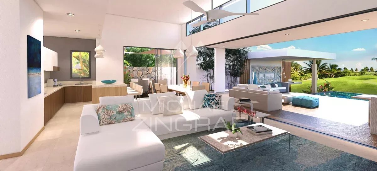 Villa contemporaine avec piscine et vue golf