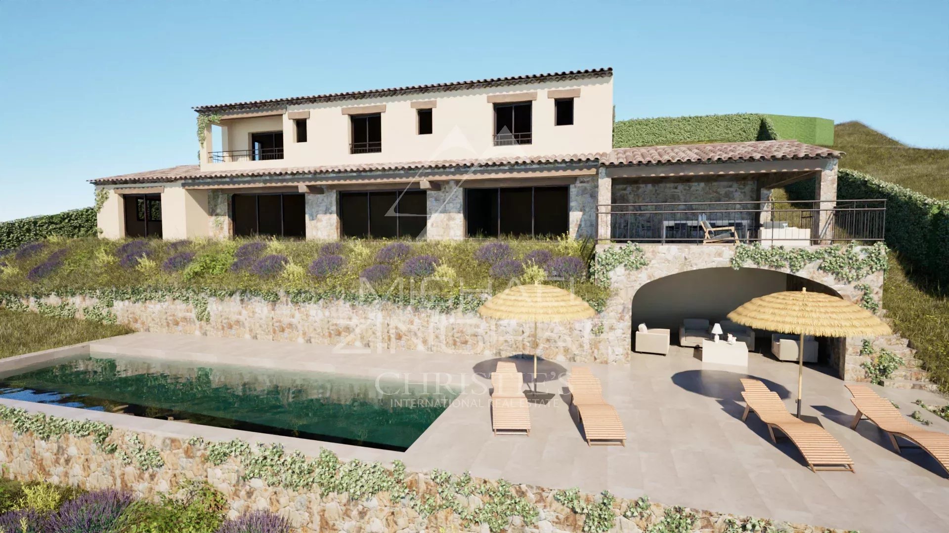 Baugrundstück mit Panoramameerblick, in der Nähe des Dorfes Tourrettes-sur-Loup