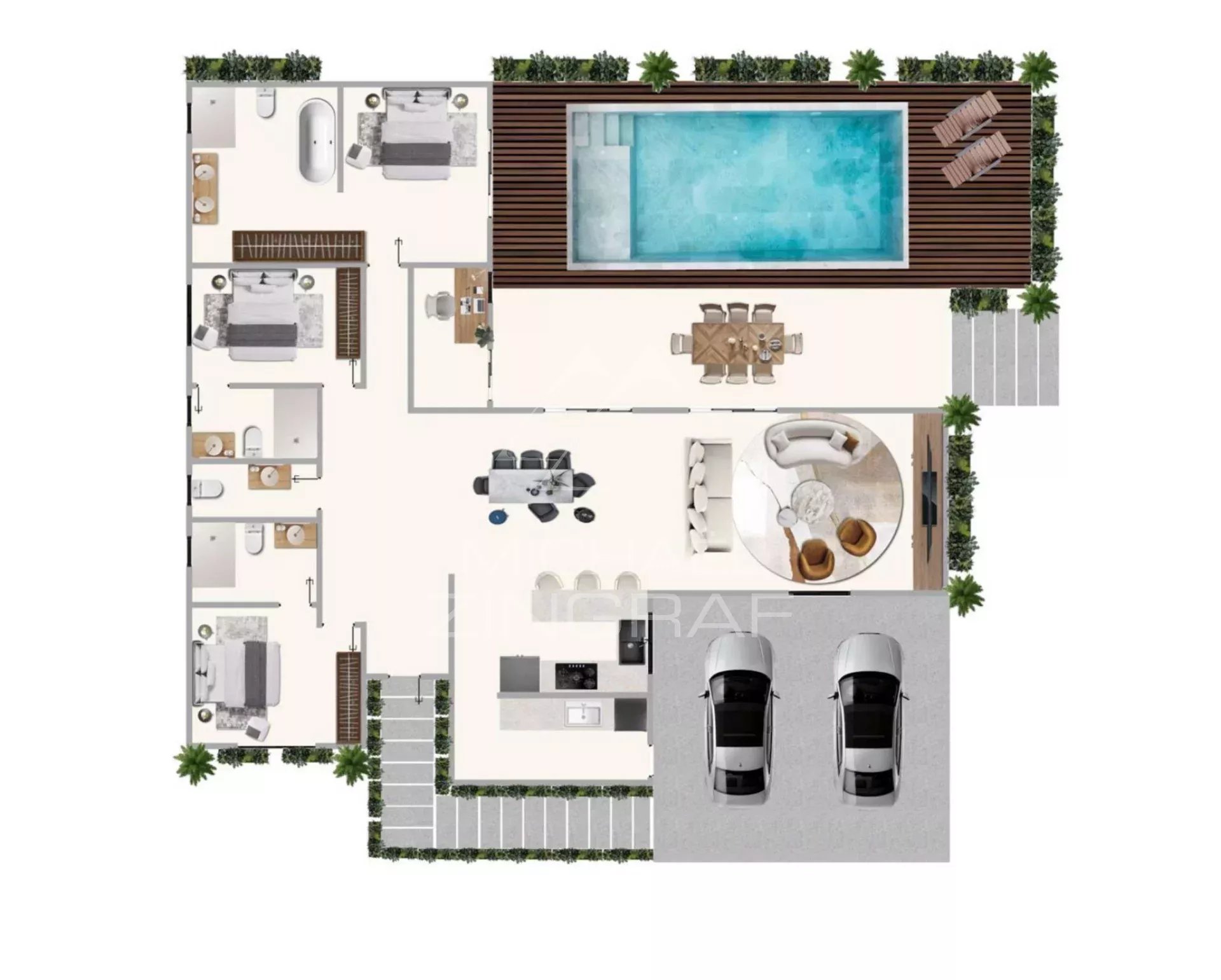 Villa 3 chambres situé à Grand Baie