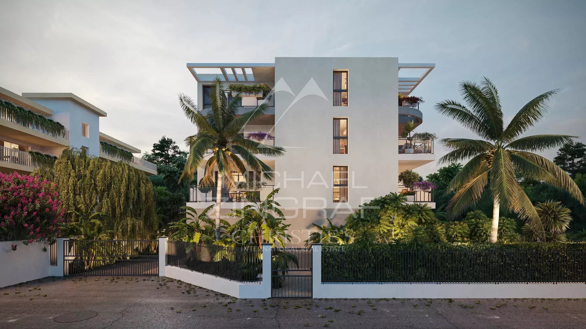 black chair and white table