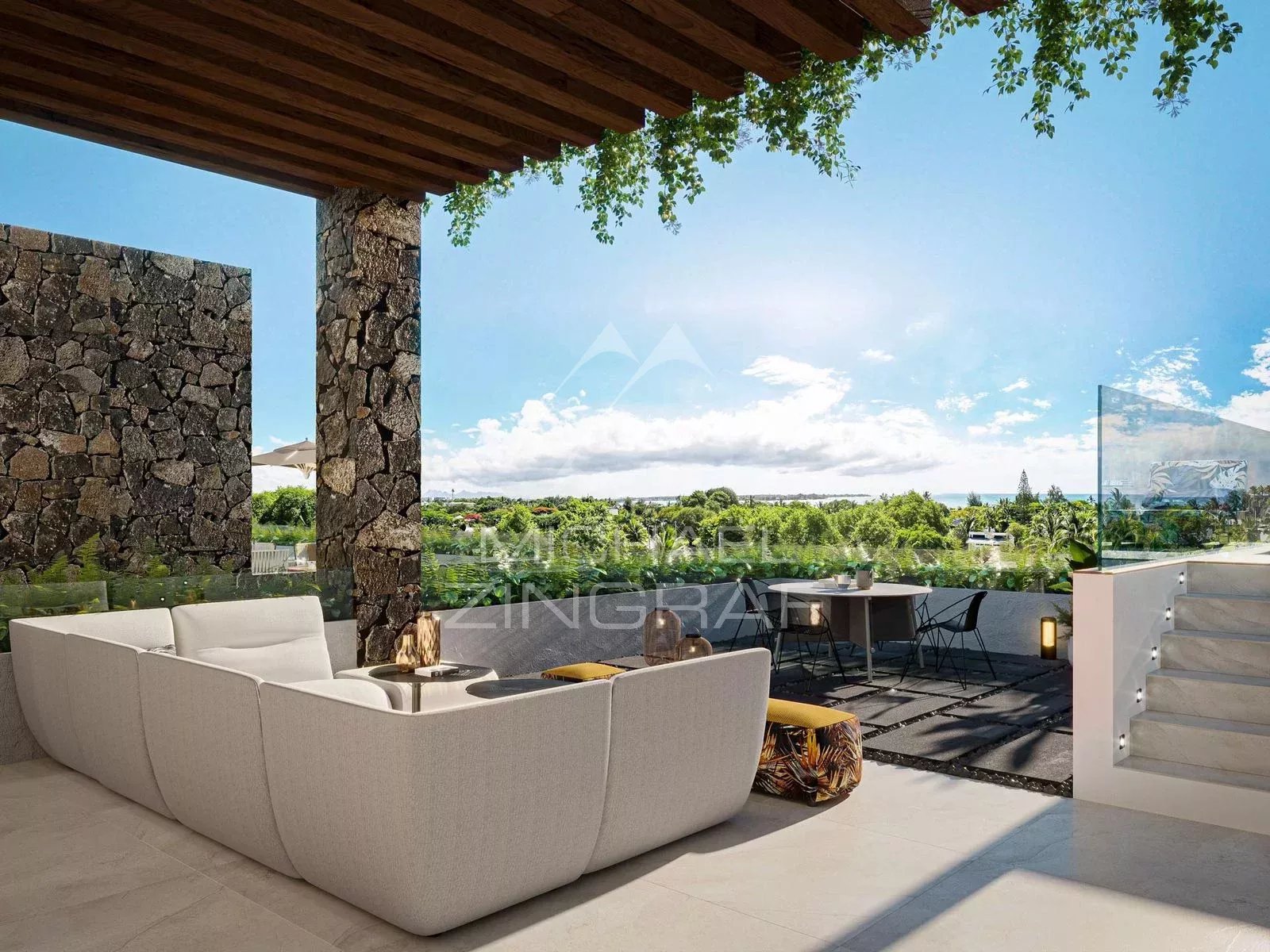 Sky villa with panoramic seaviews in Pereybere