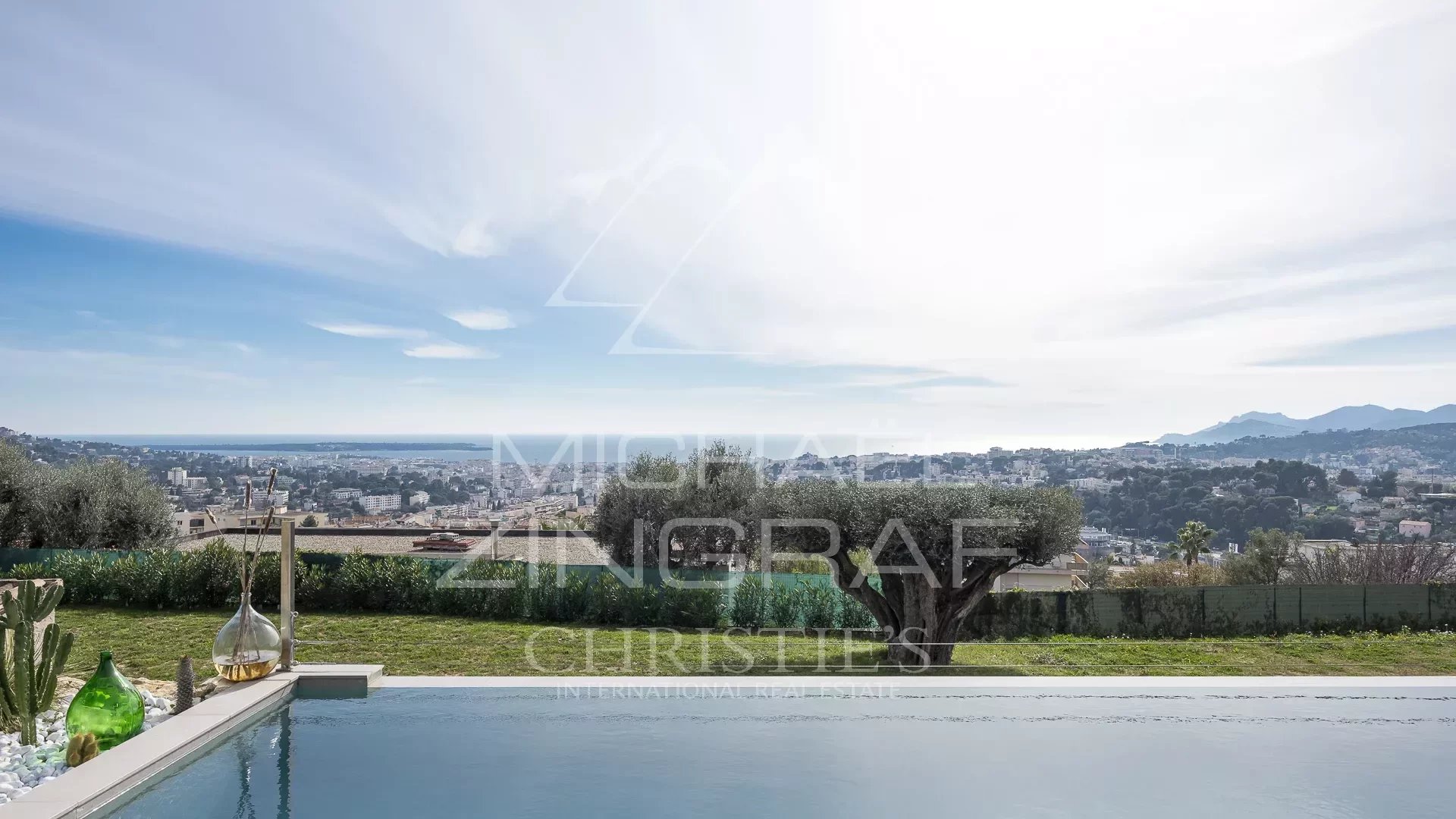 Le Cannet collines - Moderne provenzalische Villa in perfektem Zustand - 180 ° Panorama-Meerblick