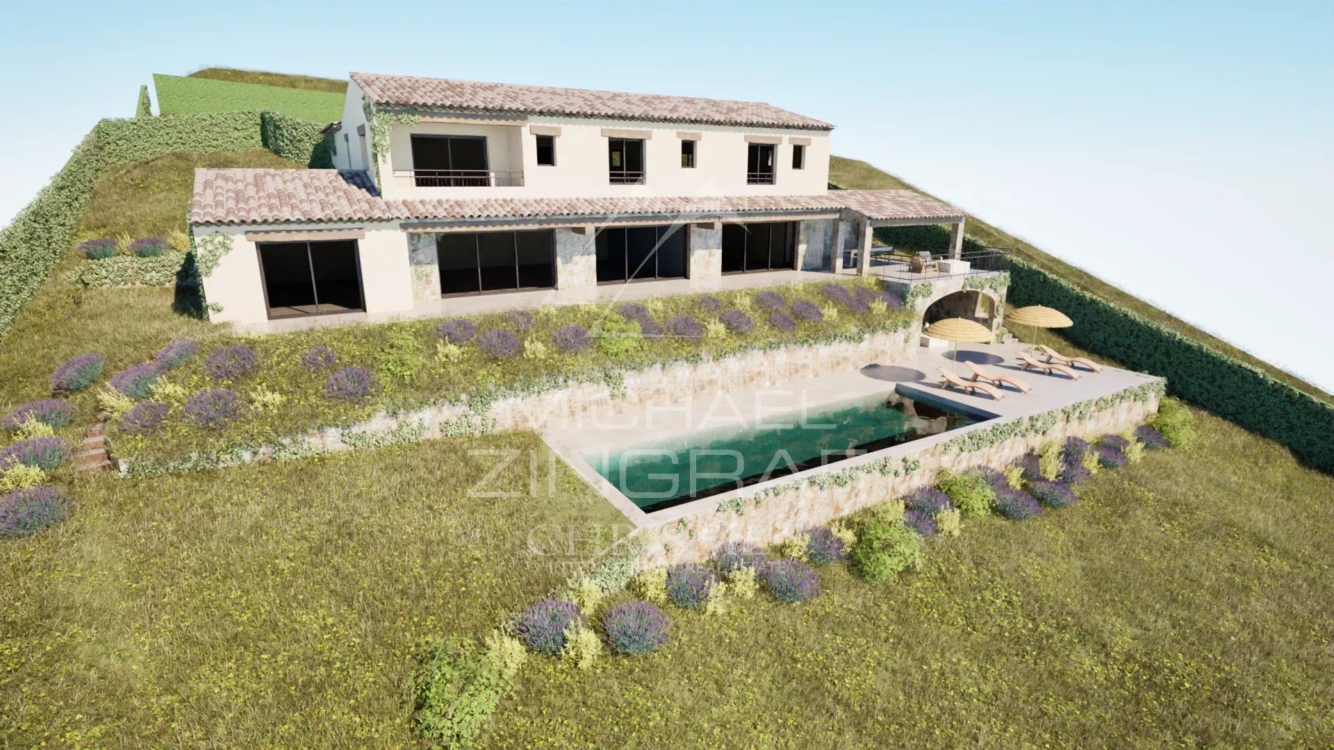 Baugrundstück mit Panoramameerblick, in der Nähe des Dorfes Tourrettes-sur-Loup