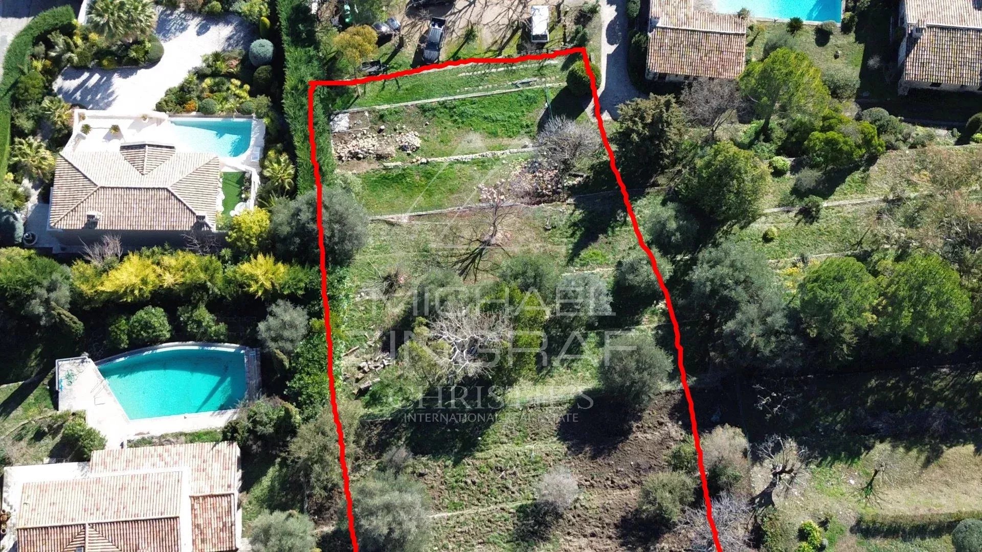 Baugrundstück mit Panoramameerblick, in der Nähe des Dorfes Tourrettes-sur-Loup