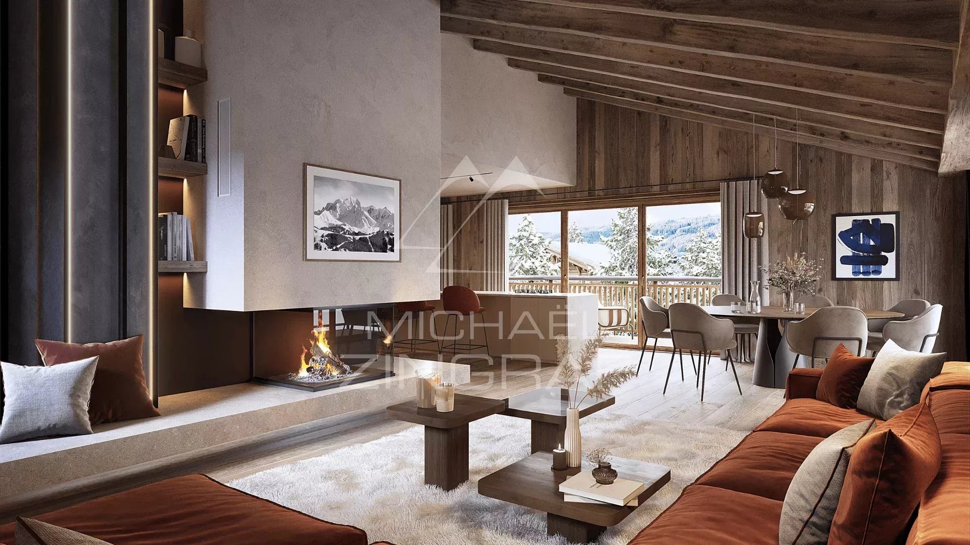 black chair and white table