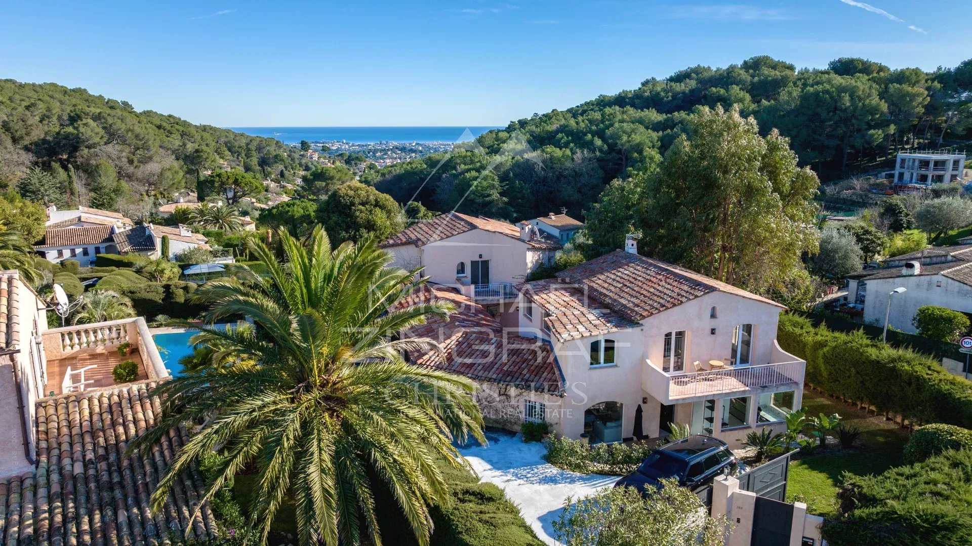 Hauteurs de Cannes - Maison de famille - Vue panoramique mer et jardin