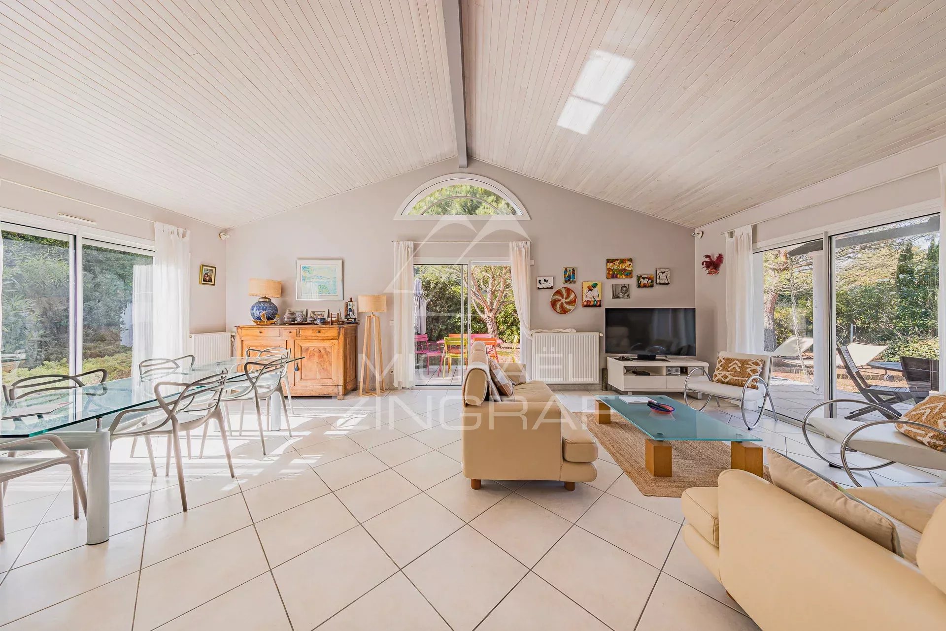 black chair and white table