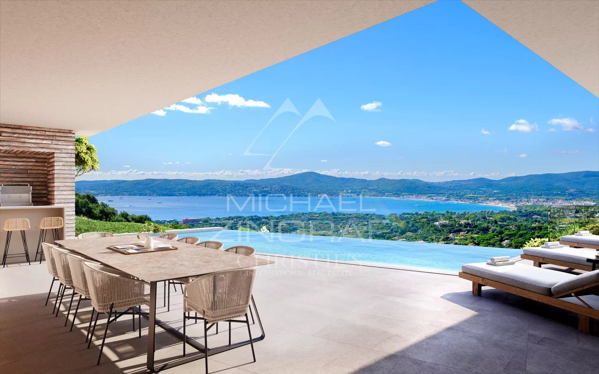 Villa "La Pampelonne", Moderne et Lumineuse avec vue Mer panoramique sur le Golfe de Saint-Tropez