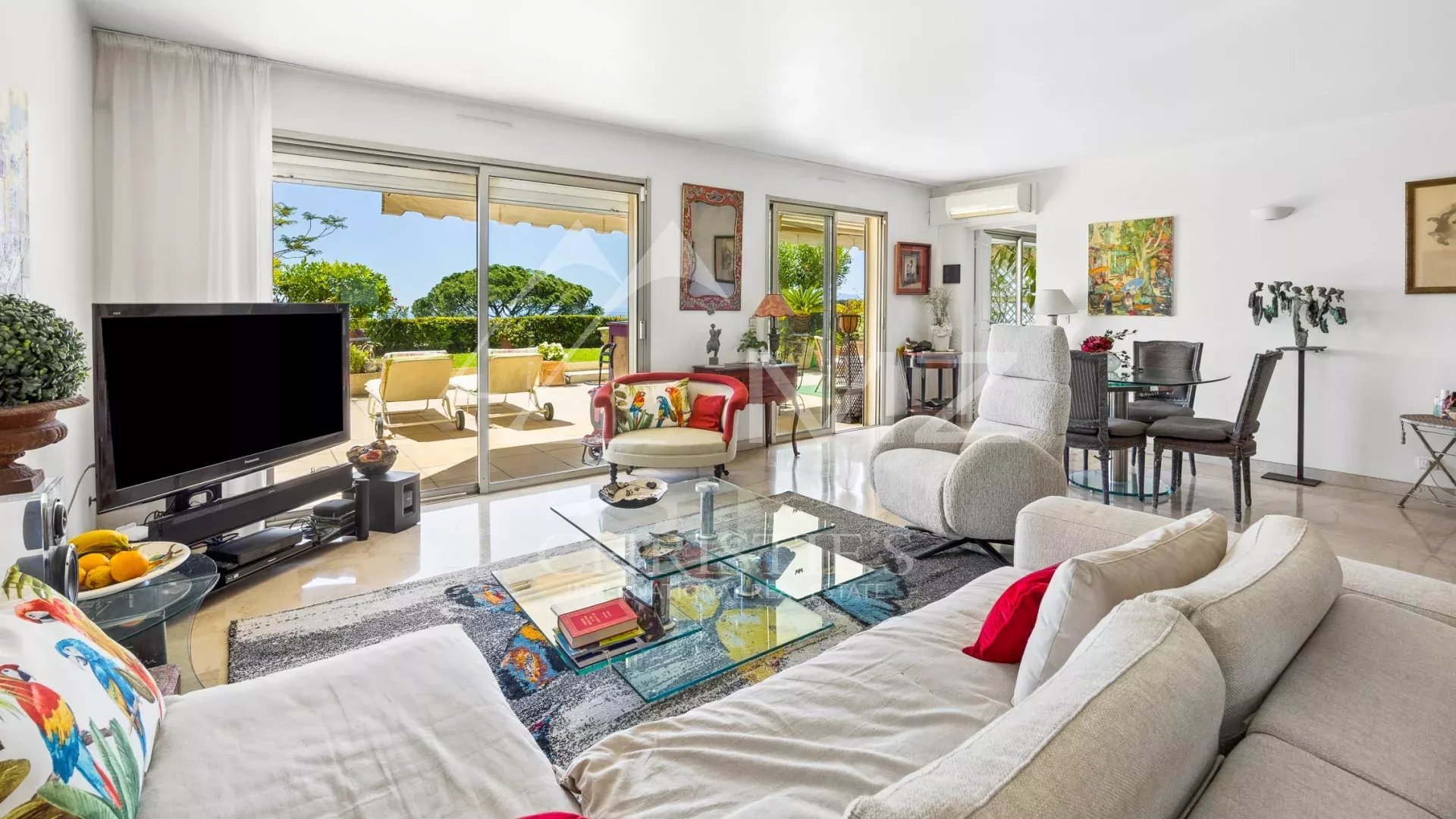 Stunning views from this elevated garden-level flat