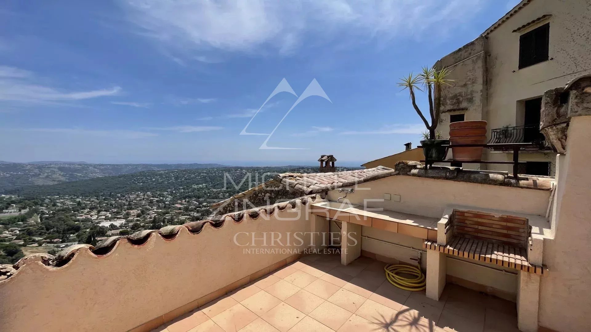 Proche Saint-Paul-de-Vence - Charmante maison de village avec vue mer panoramique