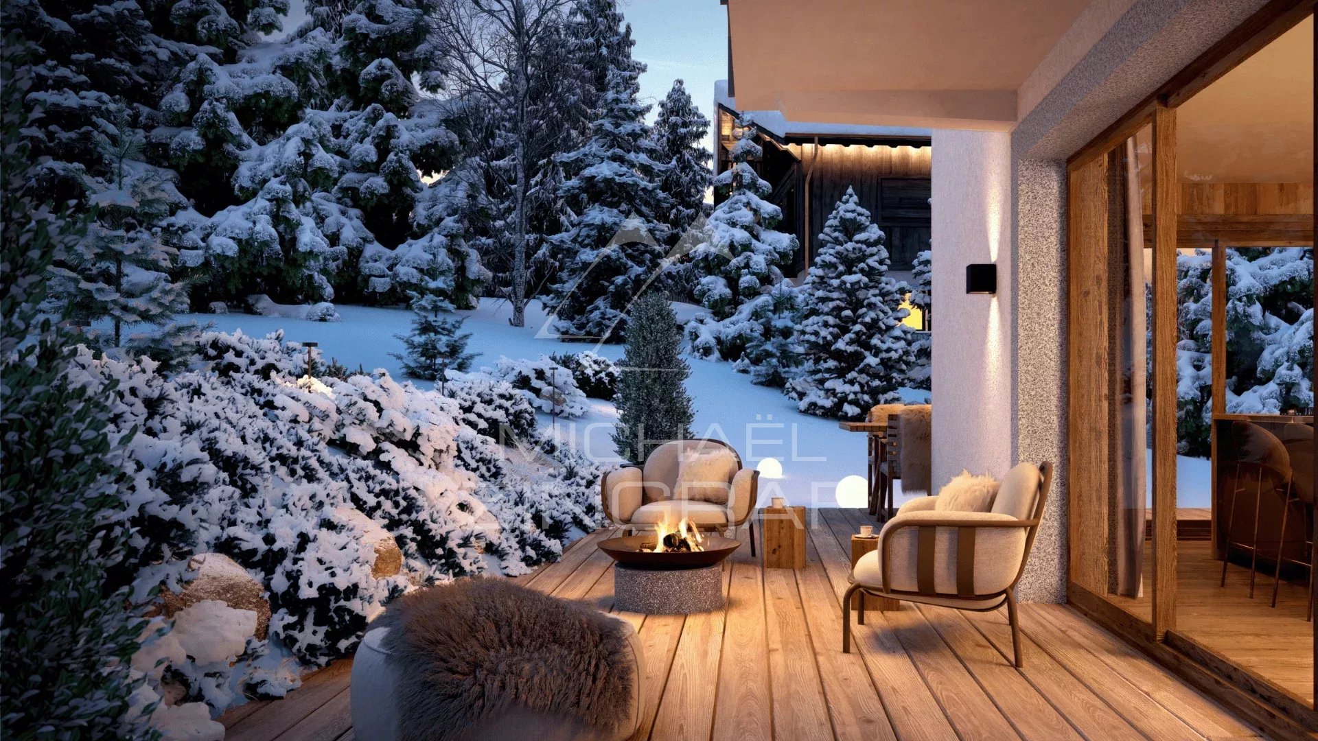 Neuf Premium 4 chambres - Centre village de Megève - Rez de jardin