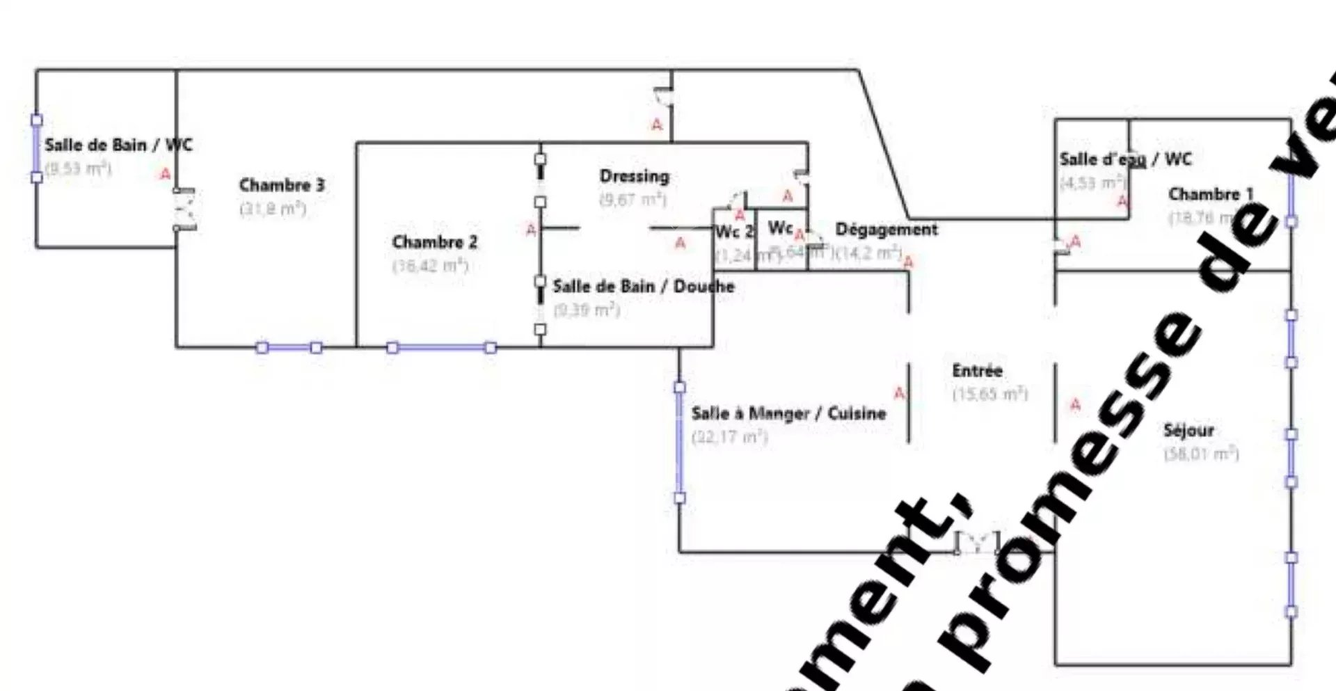 A vendre - Exclusivité - Appartement refait à neuf - 3 Suites - Triangle d'Or