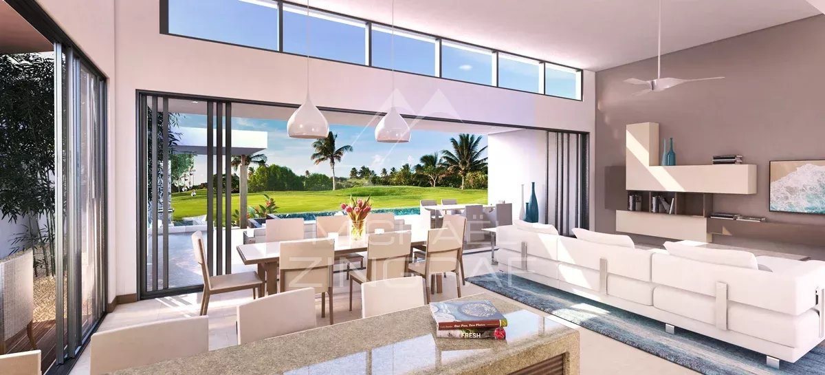 Villa contemporaine avec piscine et vue golf