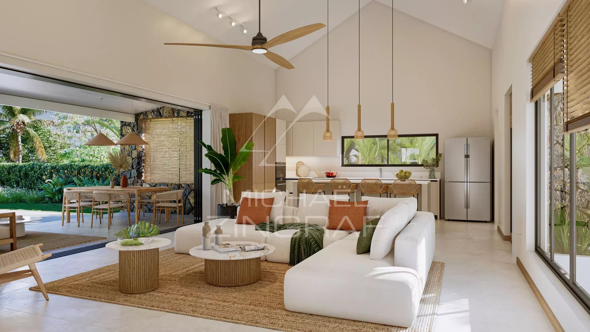 Villa 3 Chambres avec Jardin Privatif à Anahita Beau Champ