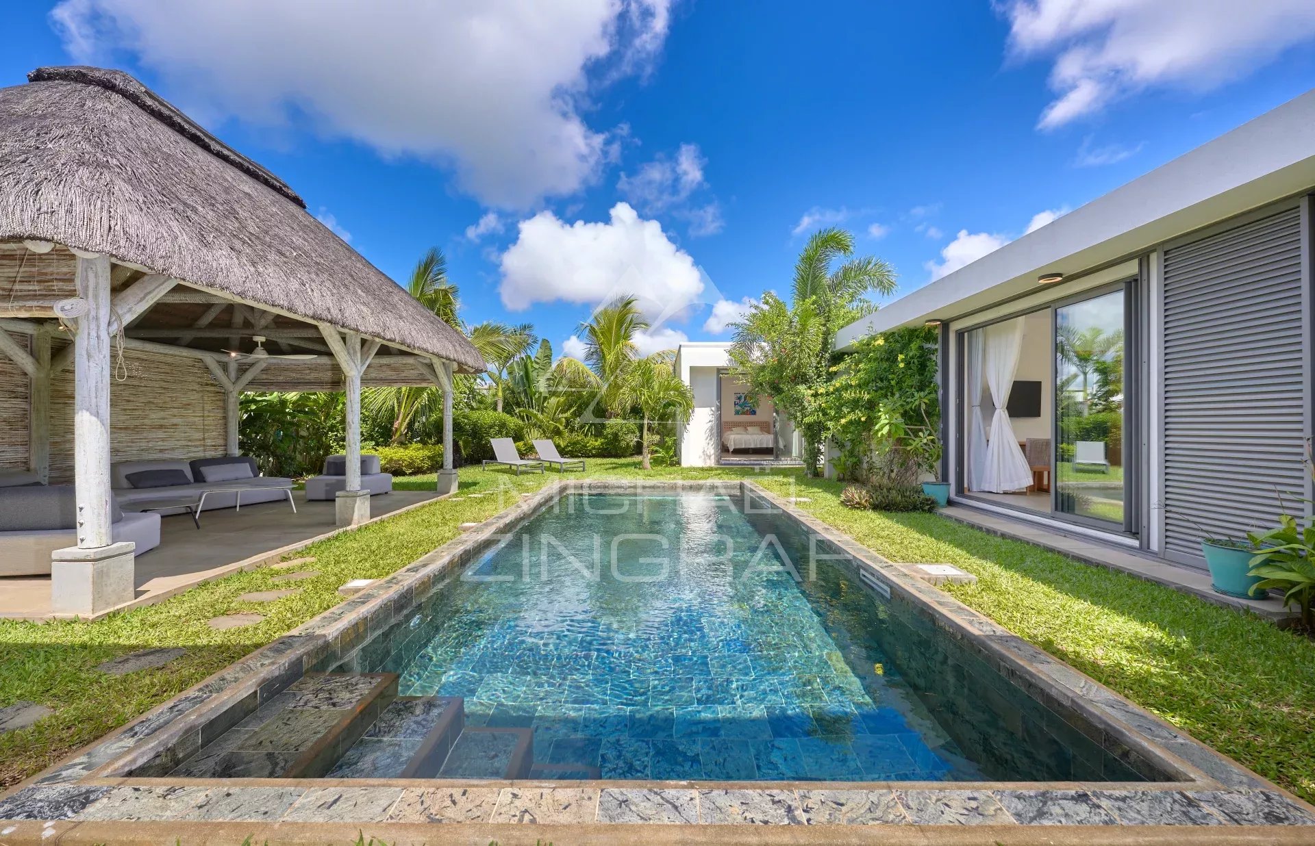 black chair and white table