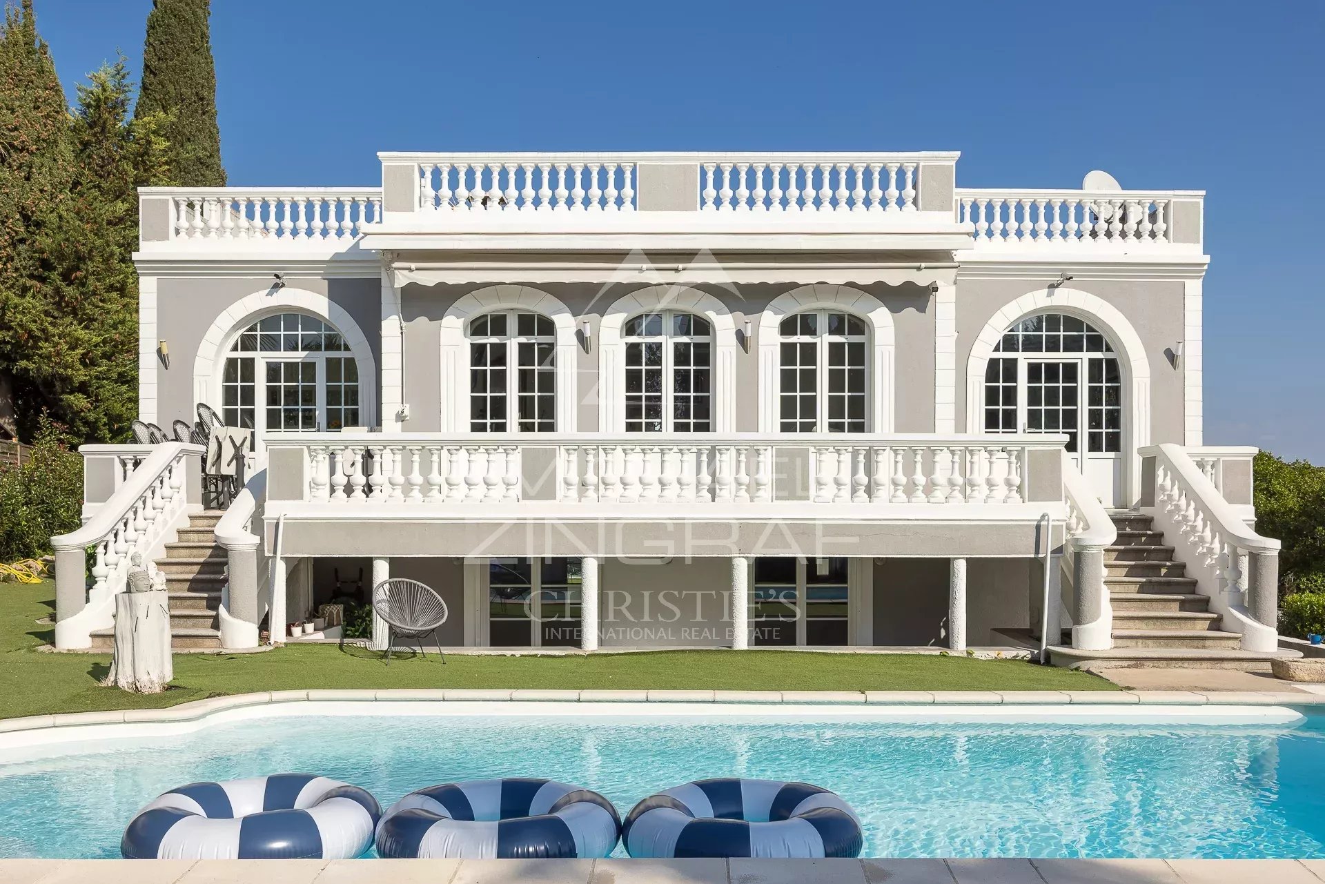 black chair and white table