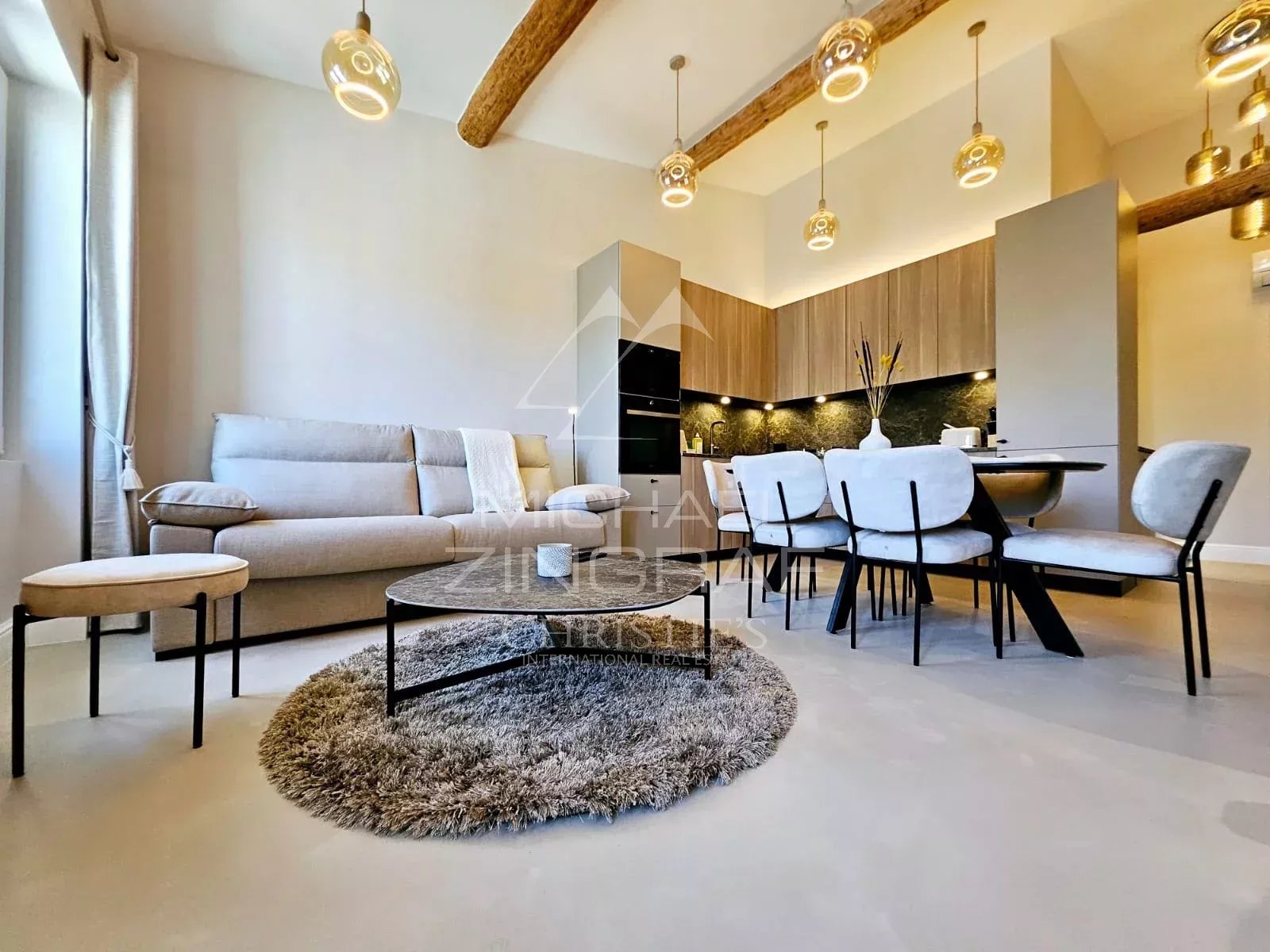 black chair and white table