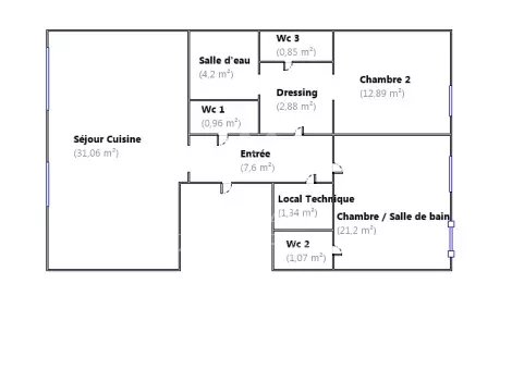 À vendre - Appartement 2 chambres - Étoile - État Neuf