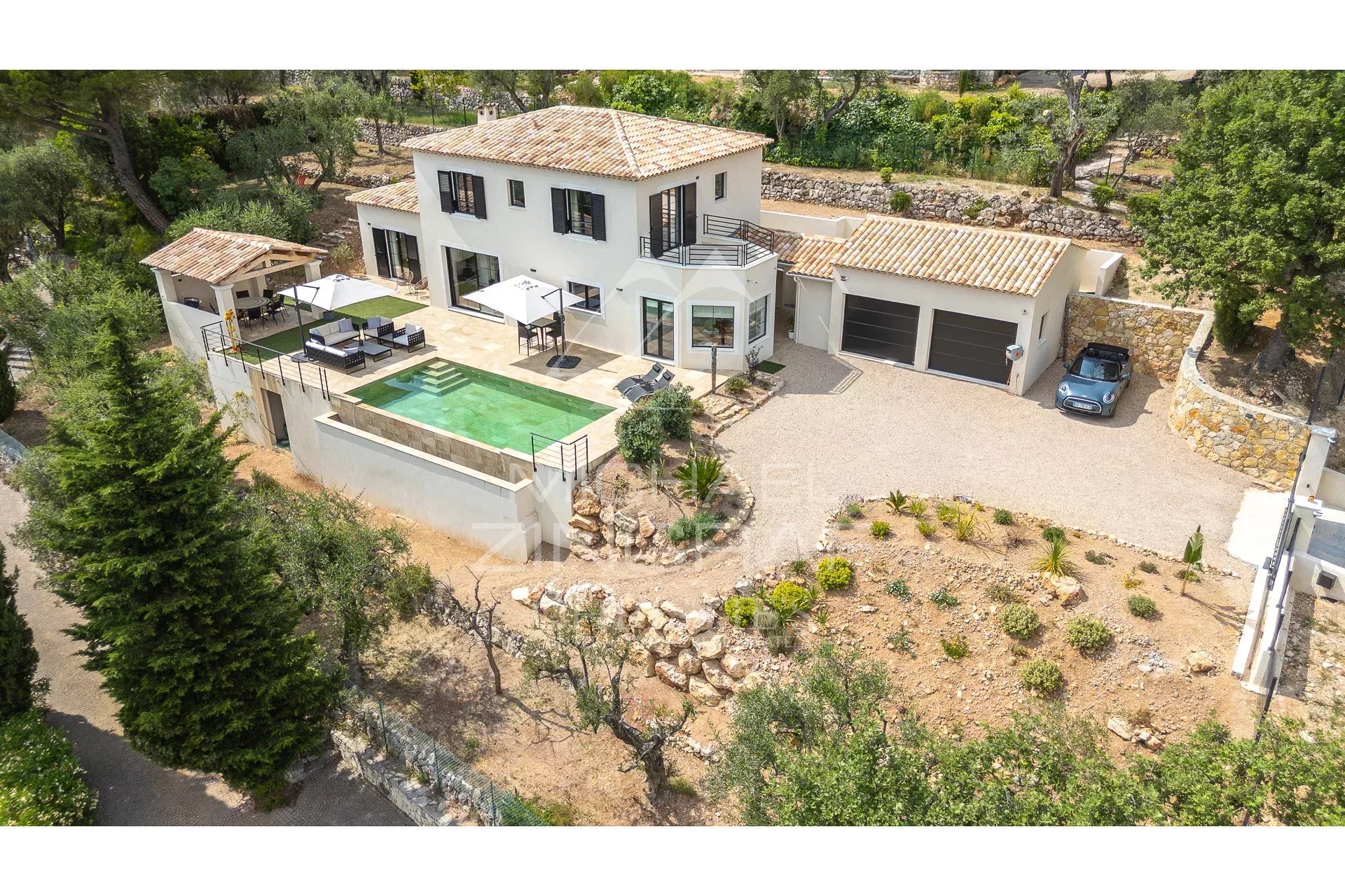 black chair and white table