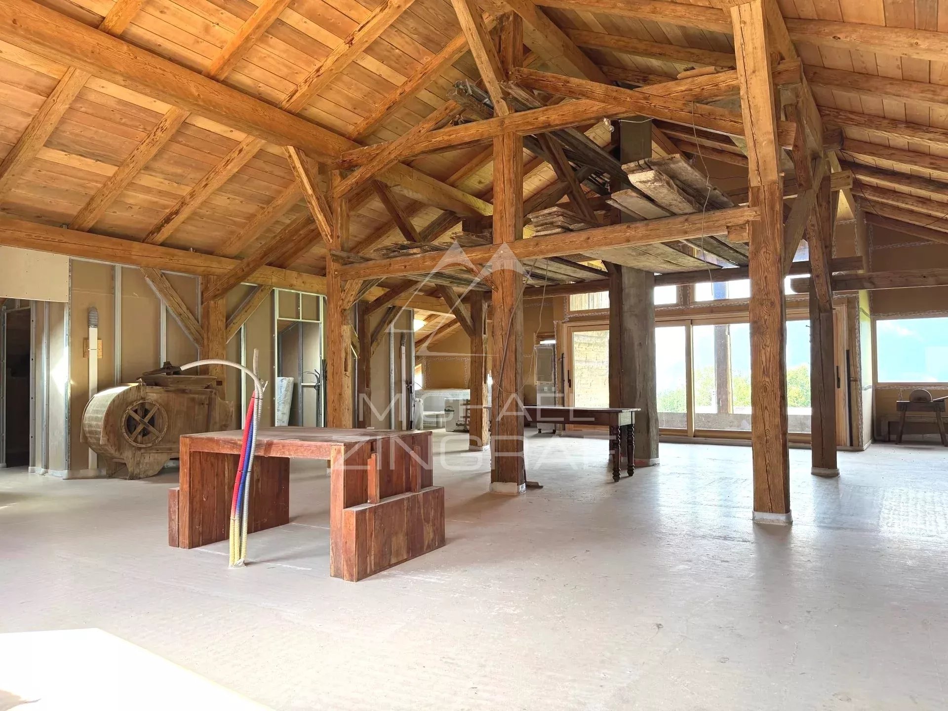 black chair and white table