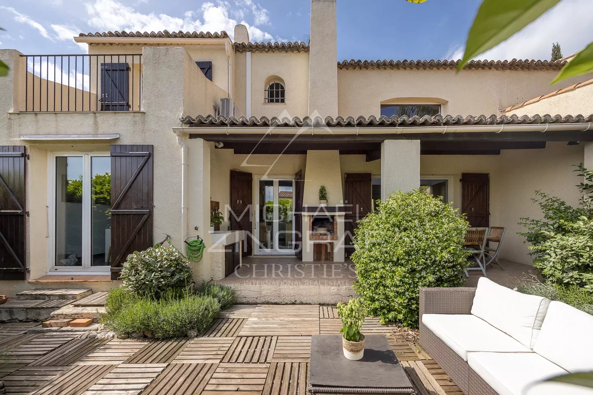 black chair and white table