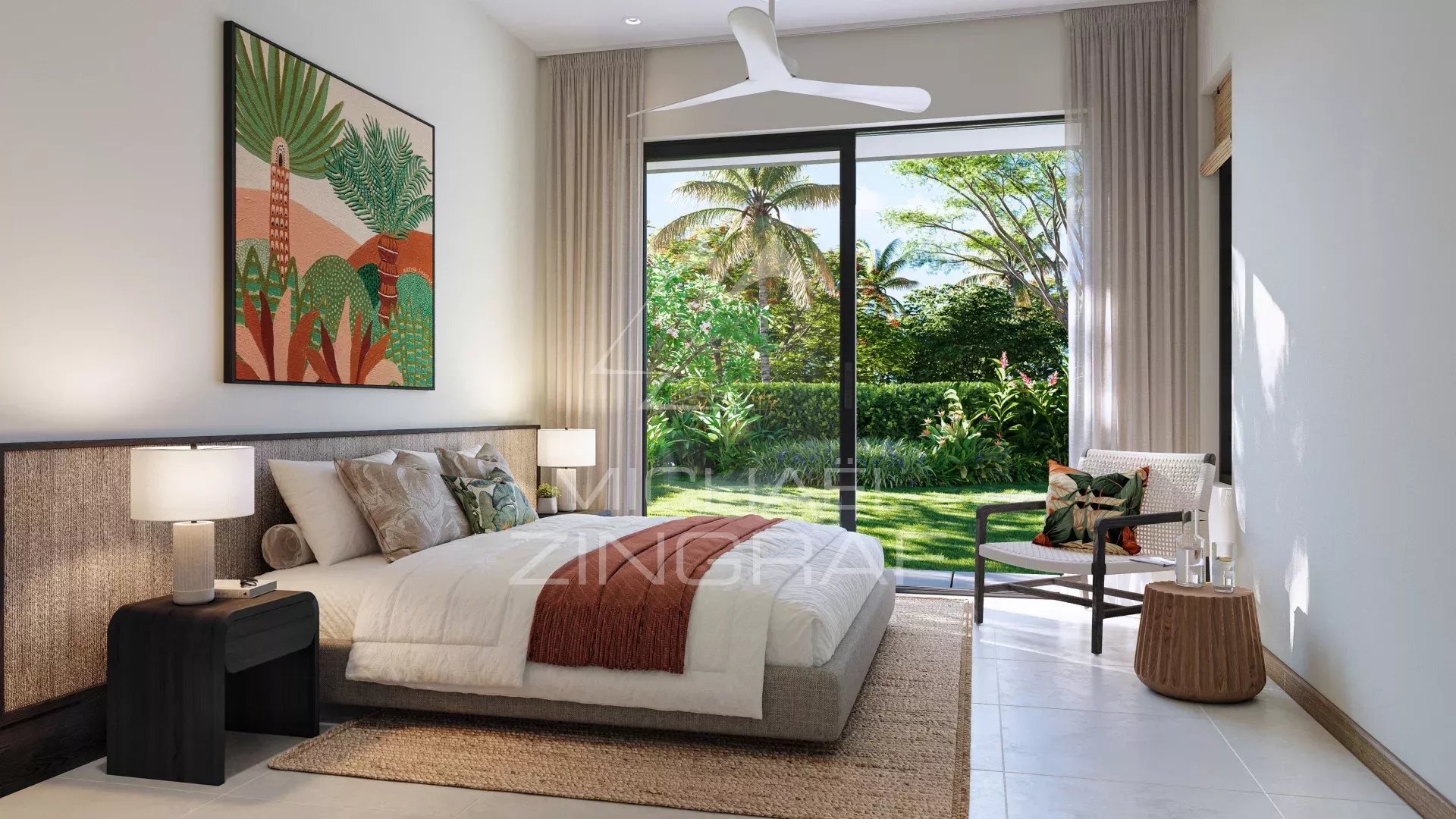 Villa 3 Chambres avec Jardin Privatif à Anahita Beau Champ