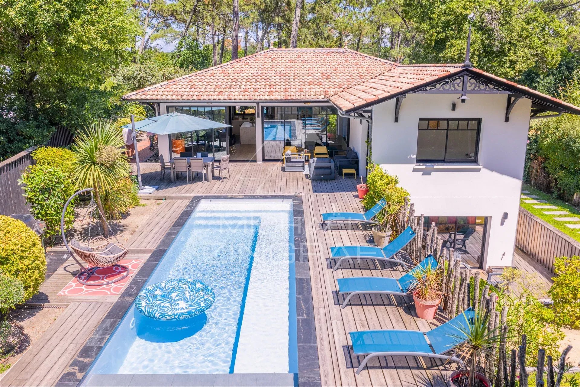 Plage à pieds - Villa 4 ch avec piscine