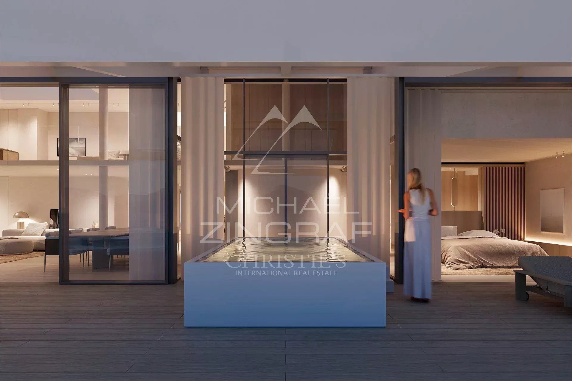 black chair and white table