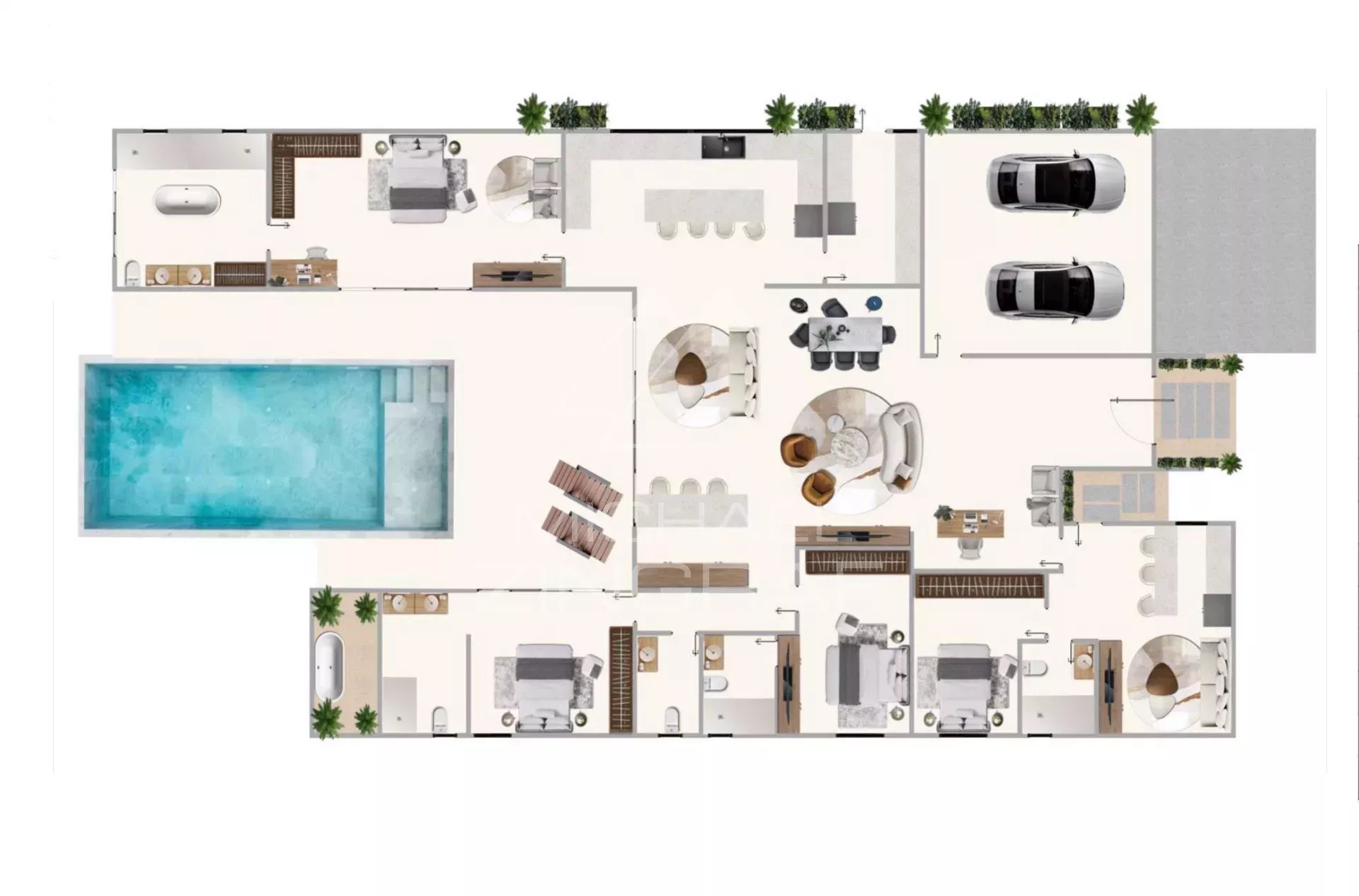 Villa 4 chambres situé à Grand Baie