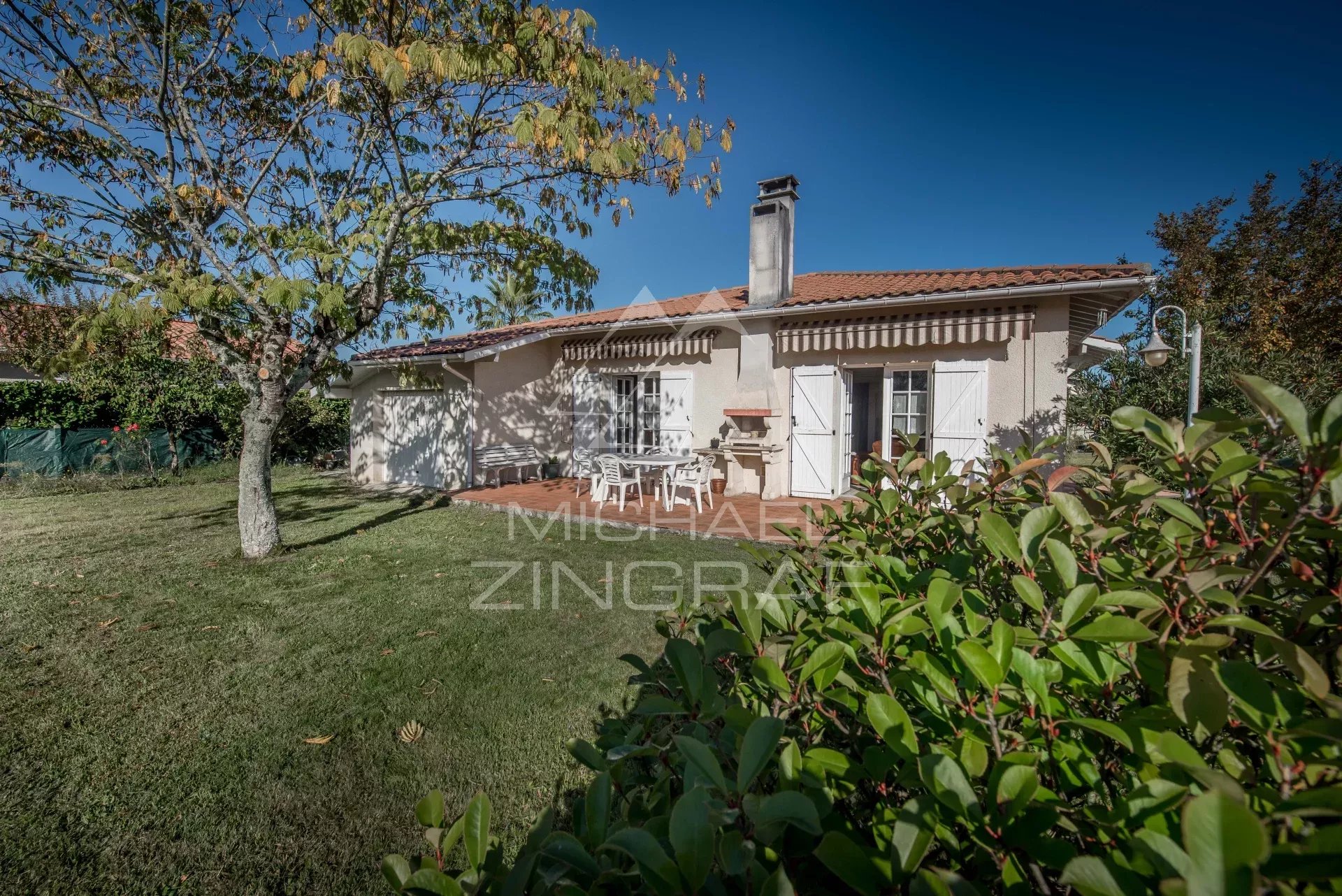black chair and white table