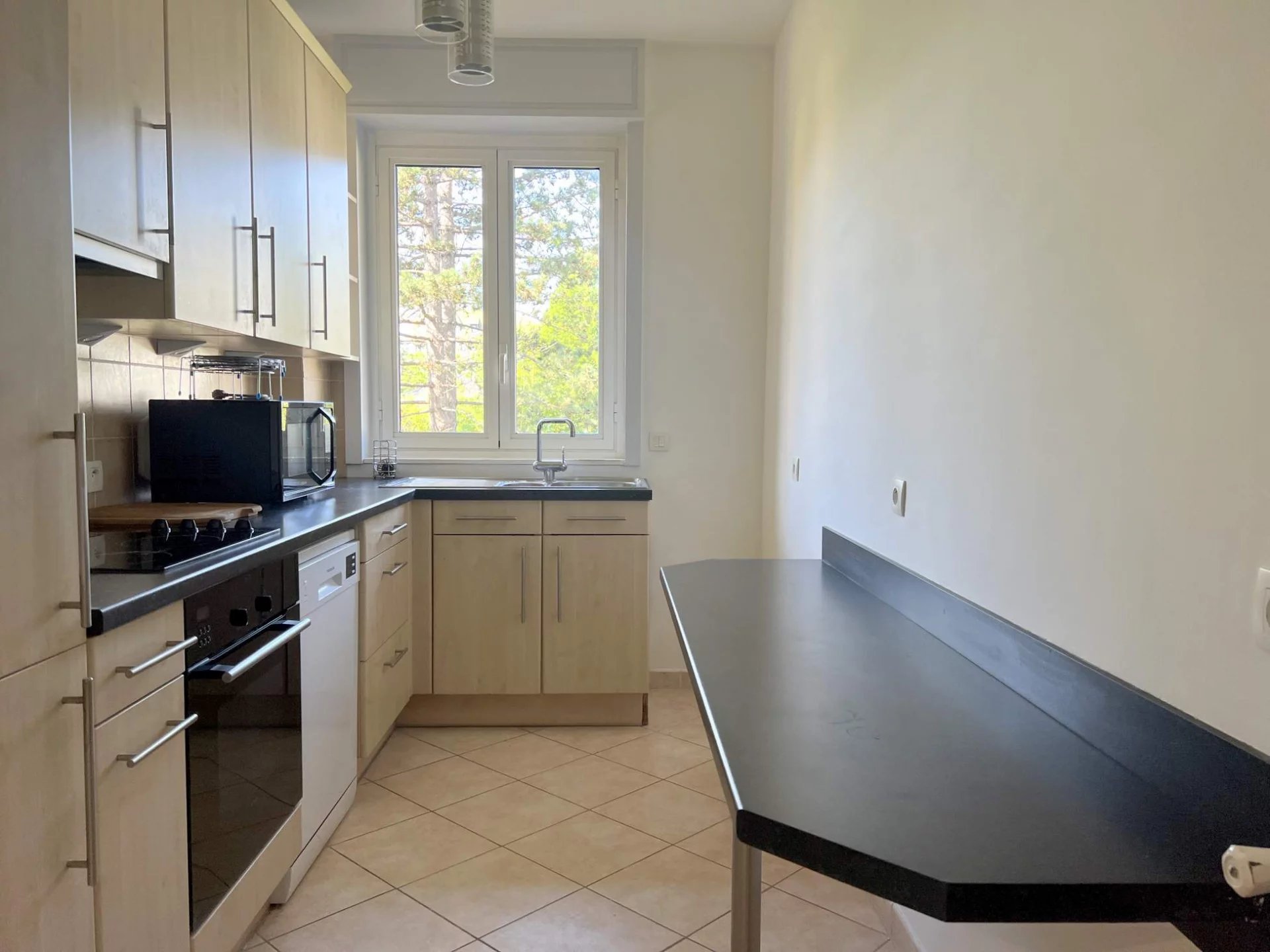 Flat with balconies and garden view