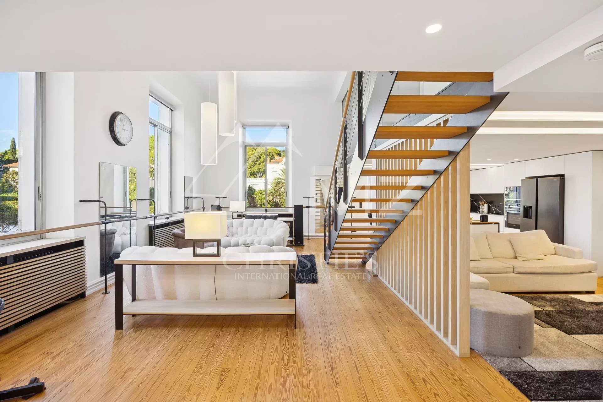 black chair and white table