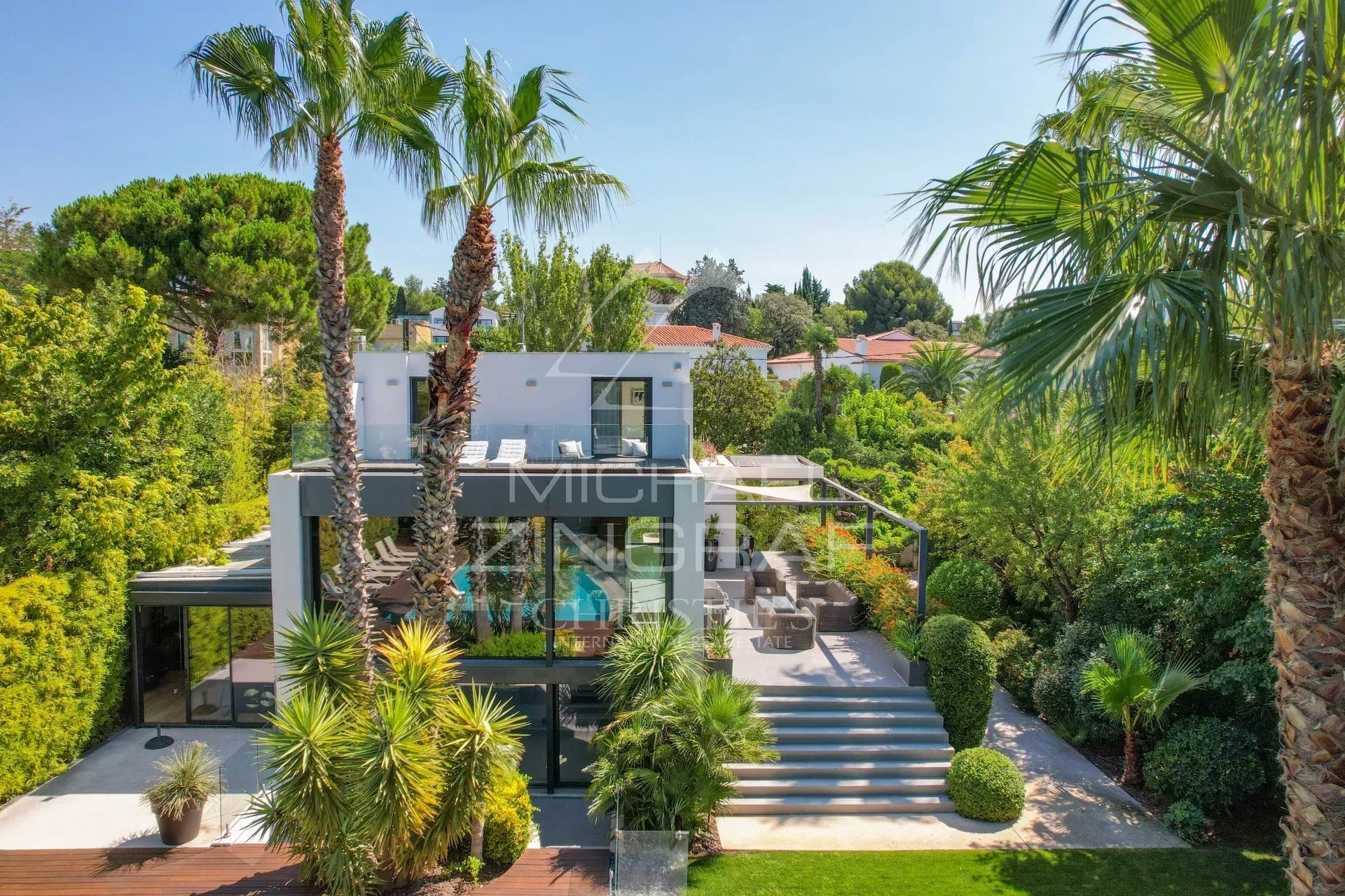 black chair and white table