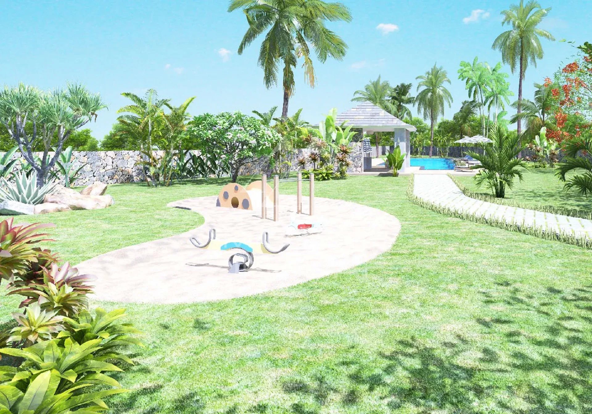 Élégant Appartement avec Vue sur les Jardins et la Piscine – Grand Baie