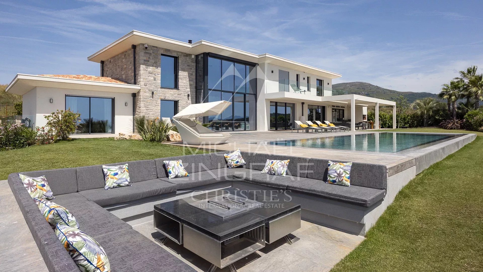 black chair and white table