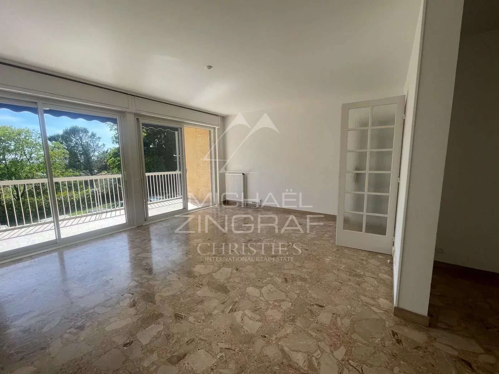 black chair and white table